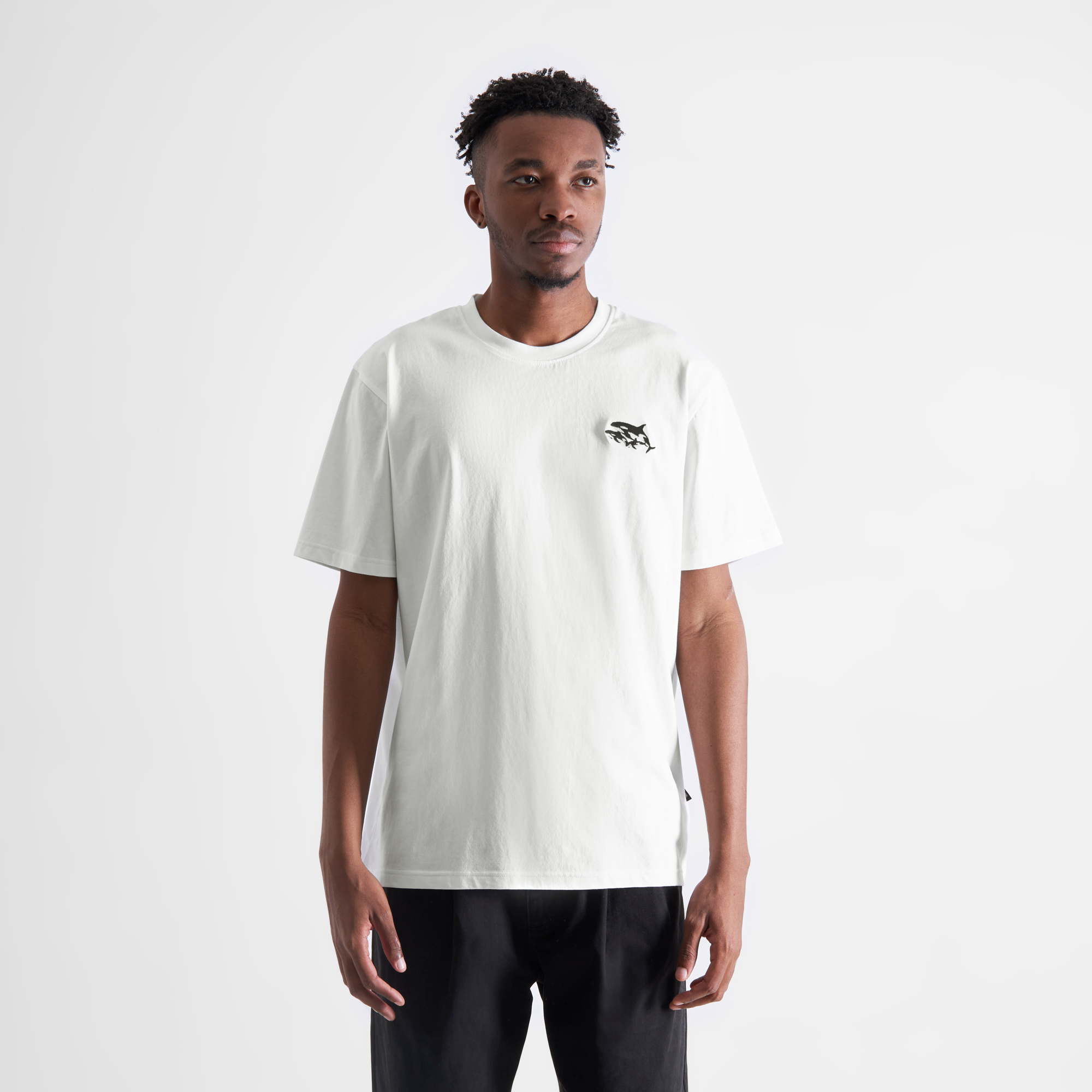 T-shirt Stockholm Jump Whale White - coton biologique - Dedicated 01