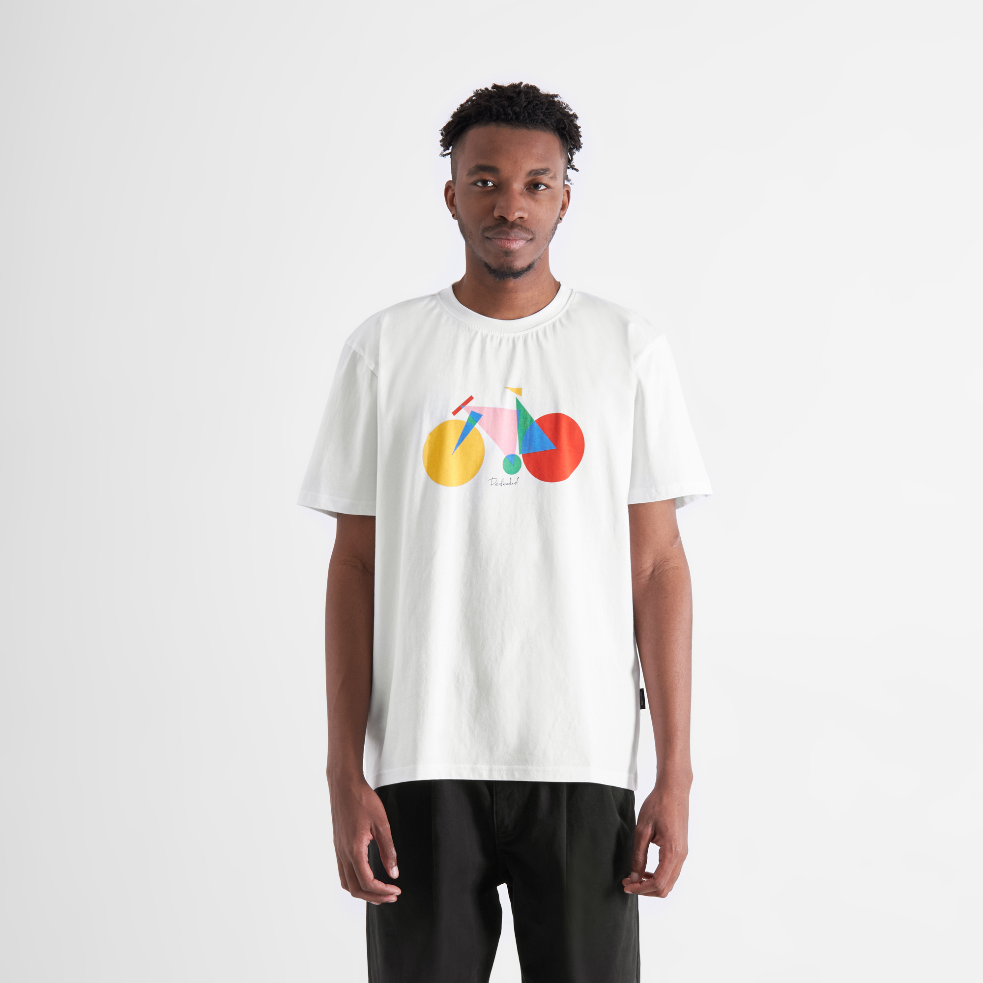 T-shirt Stockholm Paper Cut Bike White - coton biologique - Dedicated 01