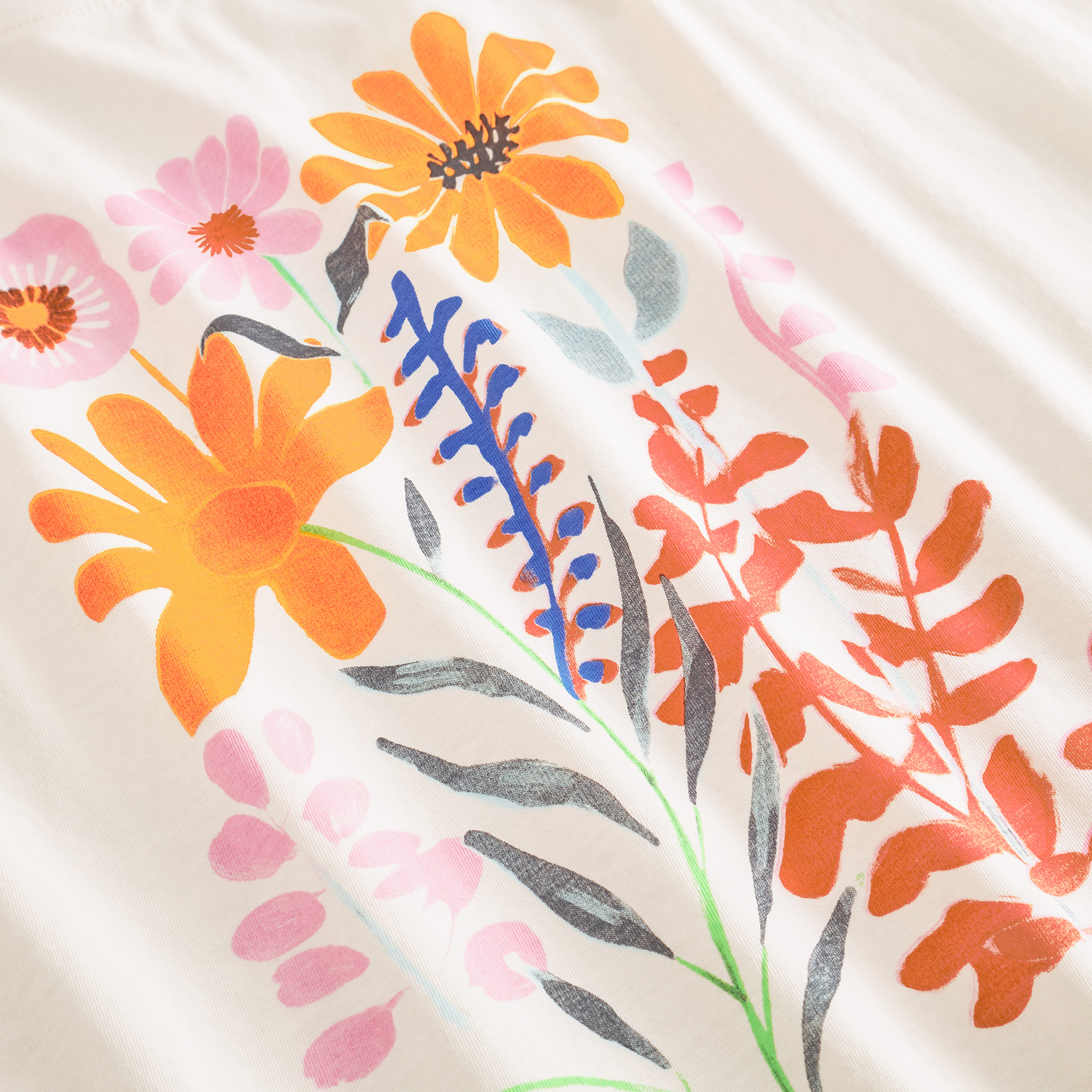 T-shirt Visby Summer Flowers Off-White - coton biologique - Dedicated 03