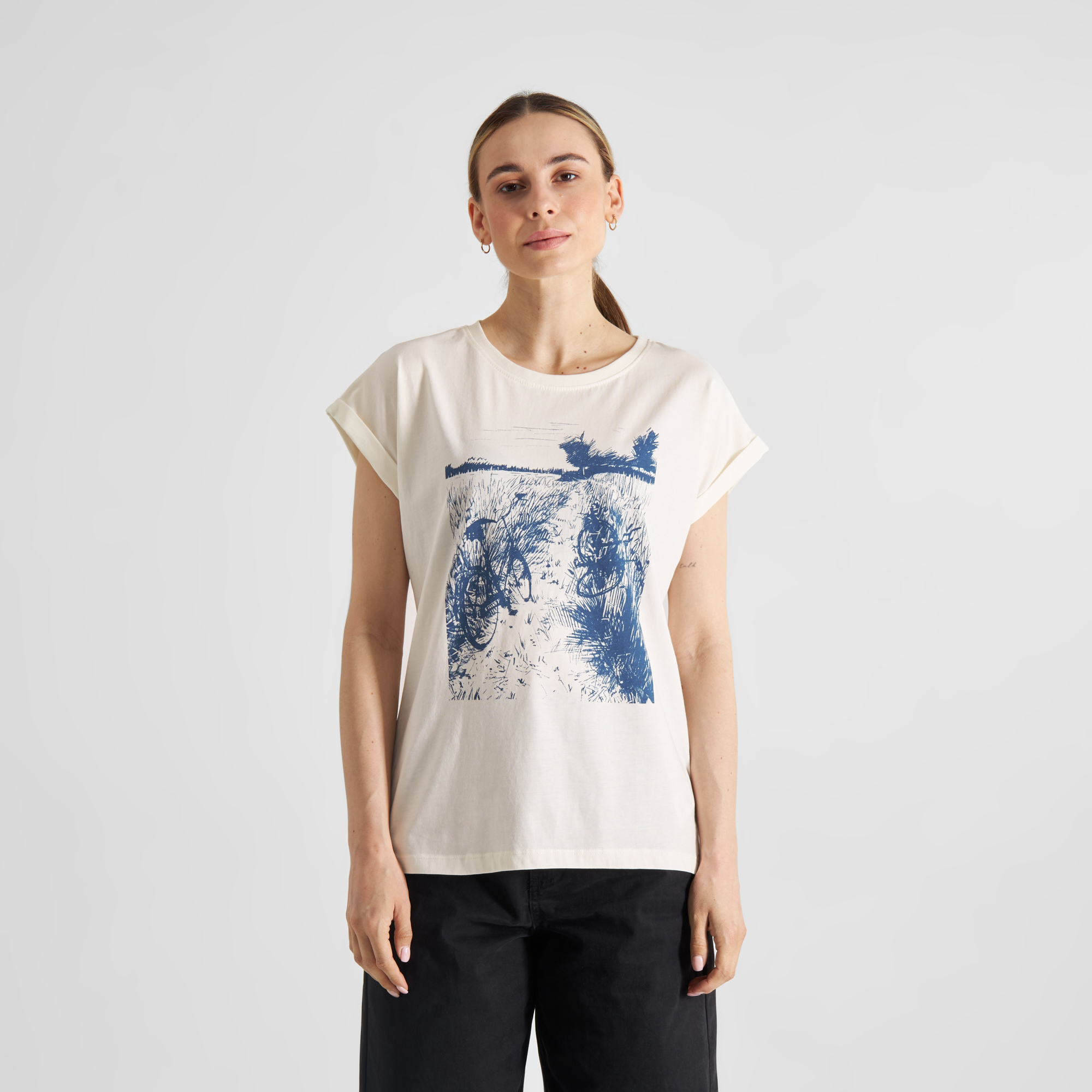 T-shirt Visby Summer Bikes Off-White - coton biologique - Dedicated 01