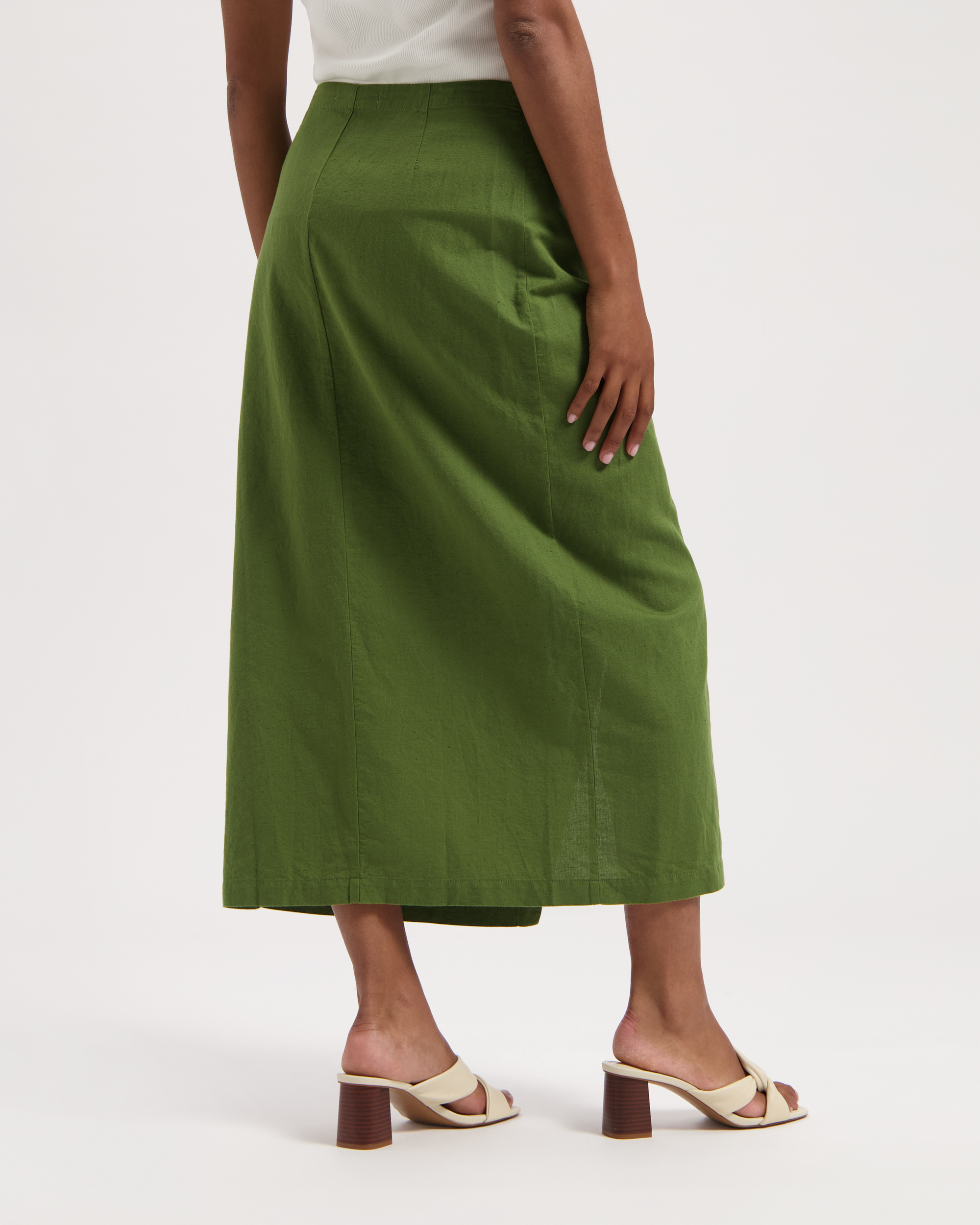 Jupe-Hanna-Pine-Green-coton-biologique-lin-Kuyichi04