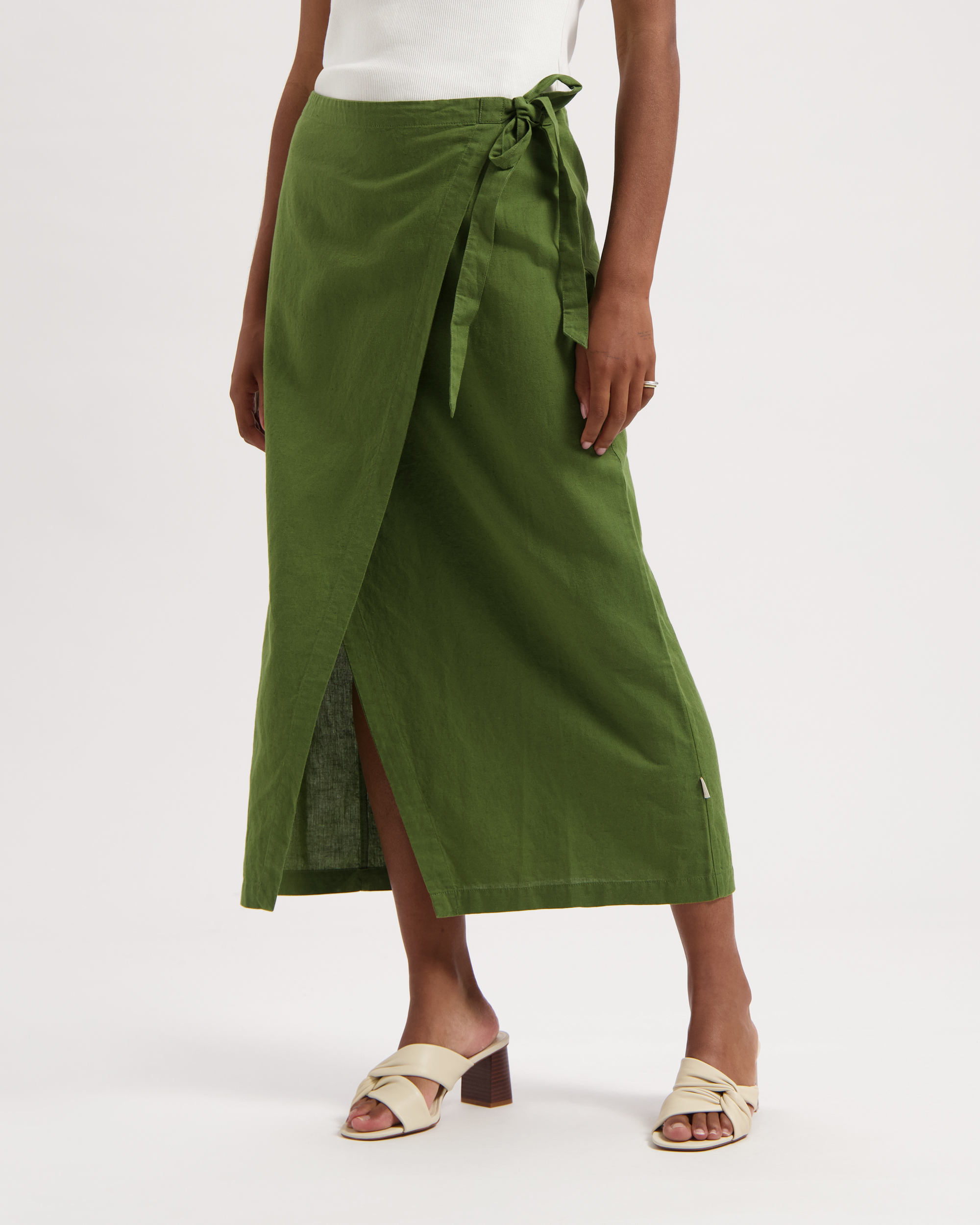 Jupe-Hanna-Pine-Green-coton-biologique-lin-Kuyichi01