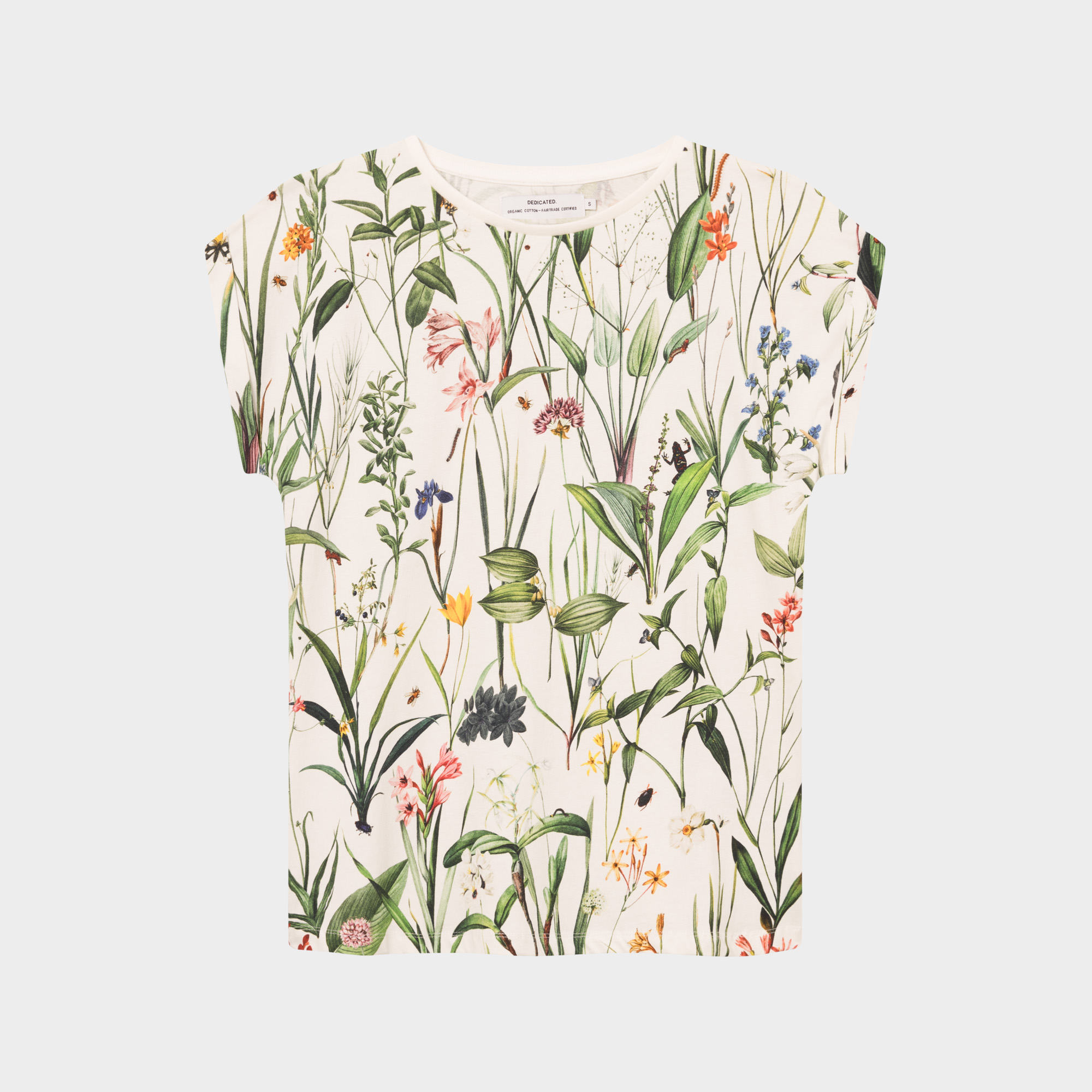 T-shirt Visby Flower Field Off-White - coton biologique - Dedicated 02