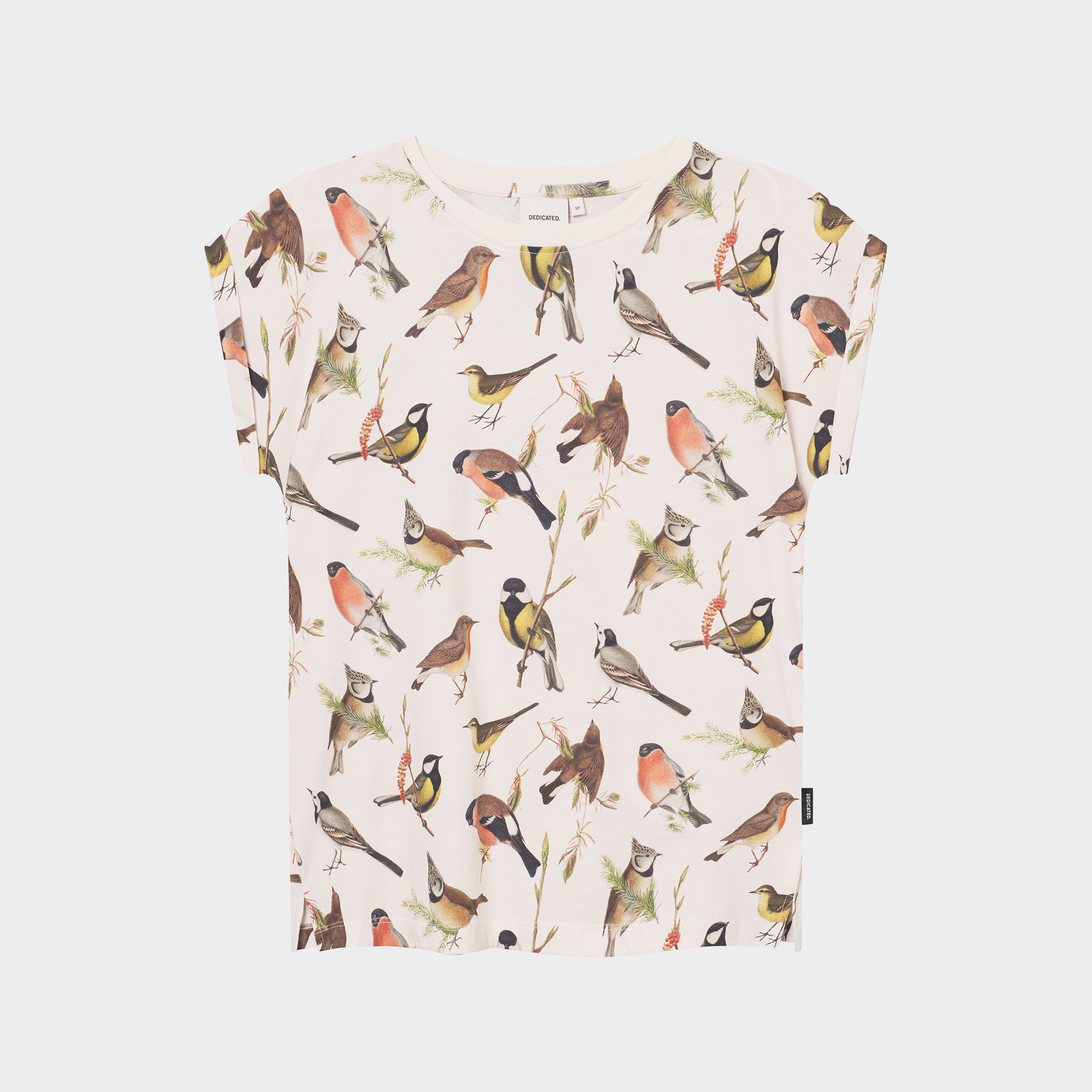 T-shirt Visby Autumn Birds Off White - coton biologique - Dedicated 02