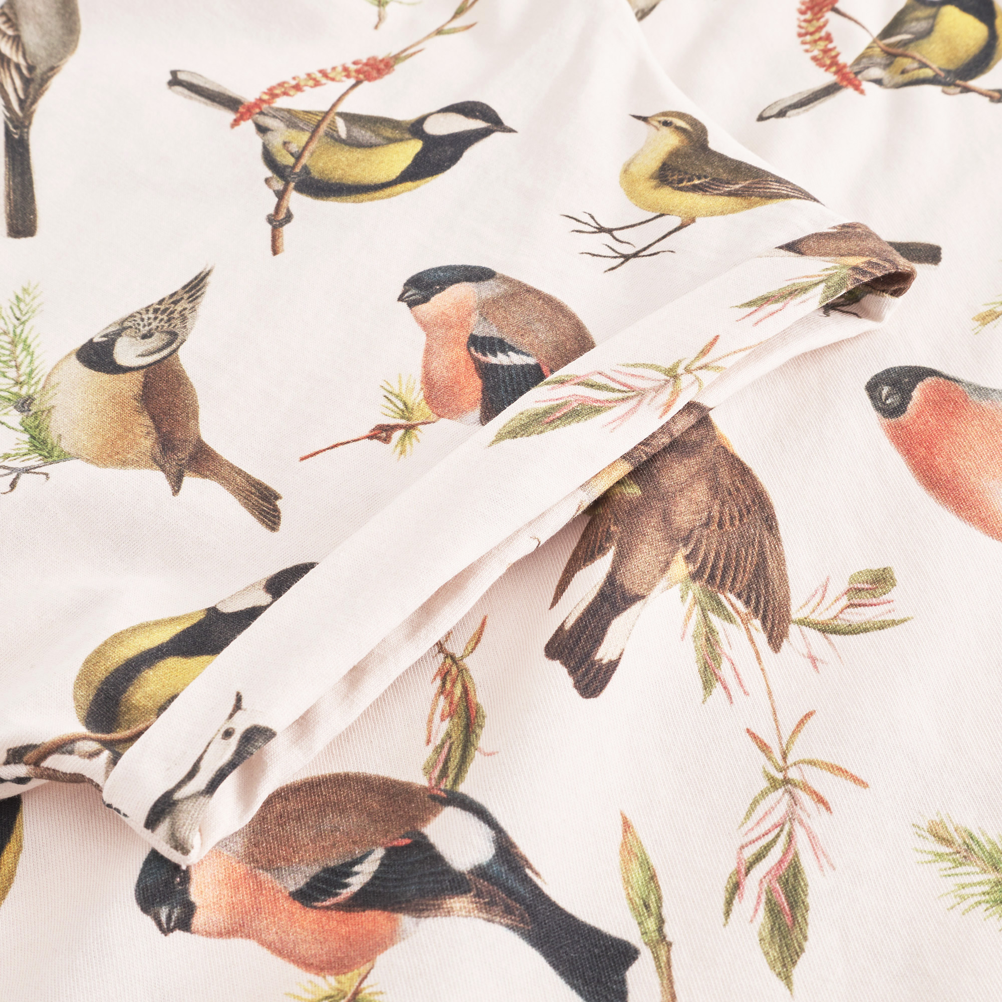 T-shirt Visby Autumn Birds Off White - coton biologique - Dedicated 04