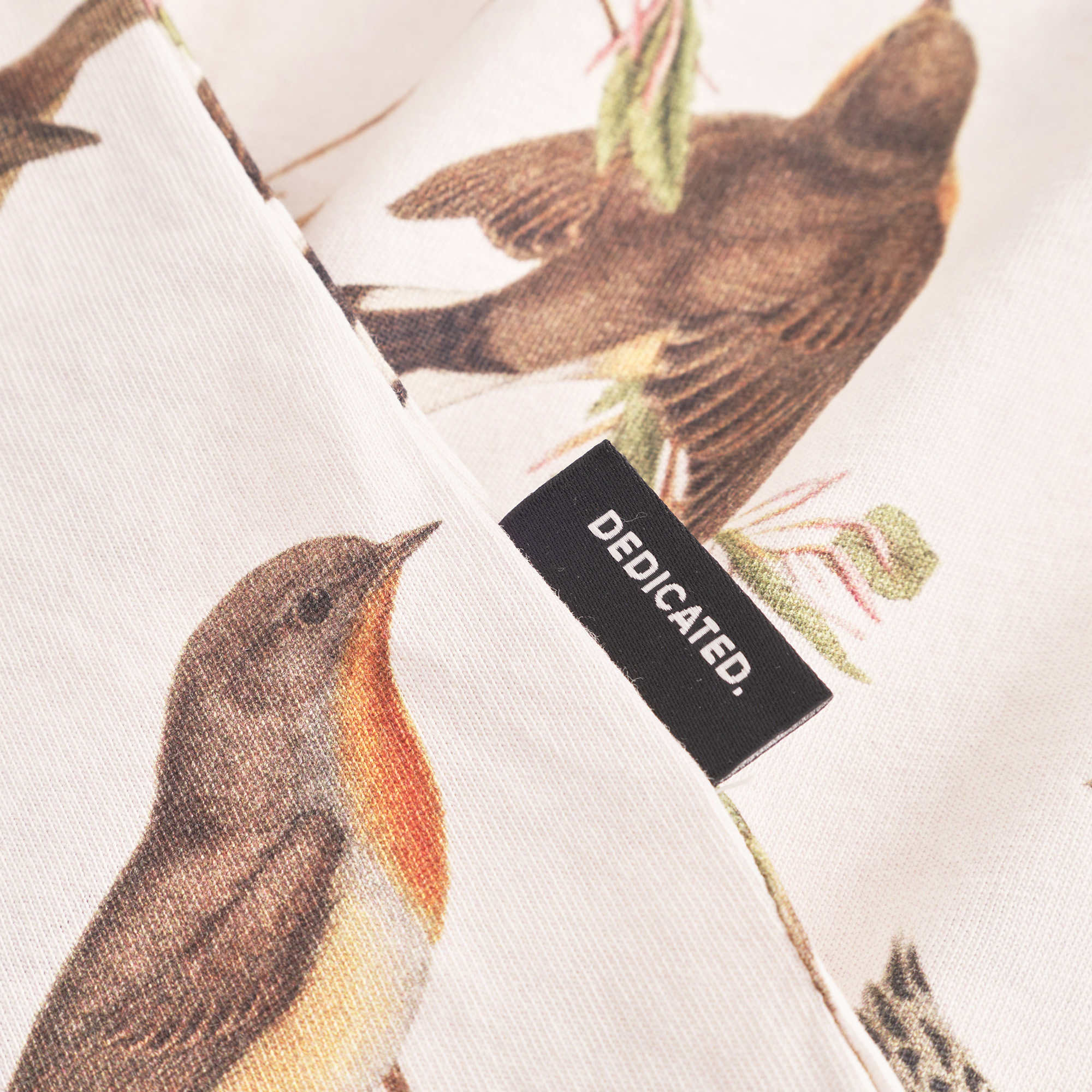 T-shirt Visby Autumn Birds Off White - coton biologique - Dedicated 05