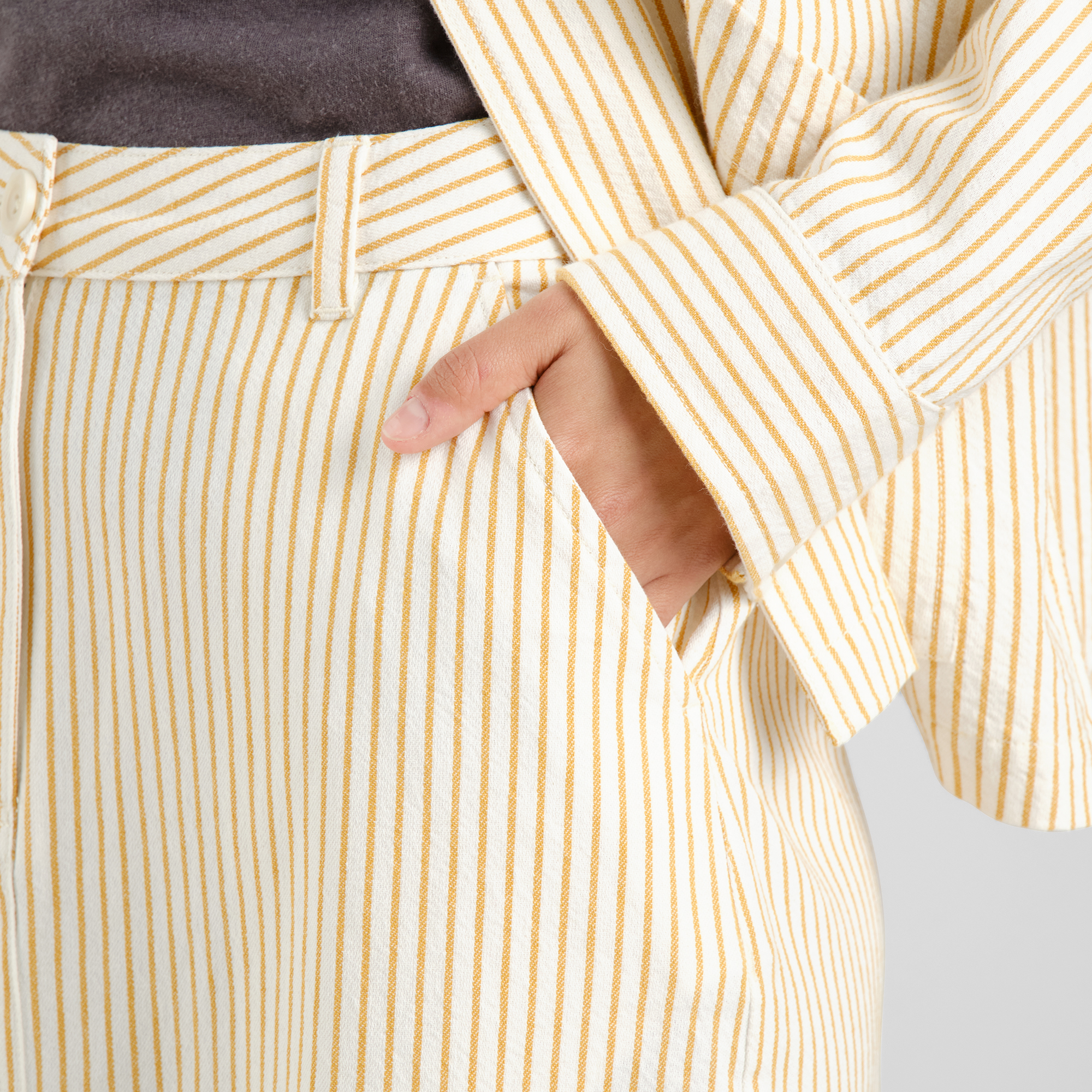Jupe Finsta Work Stripe Yellow - coton biologique - Dedicated 05