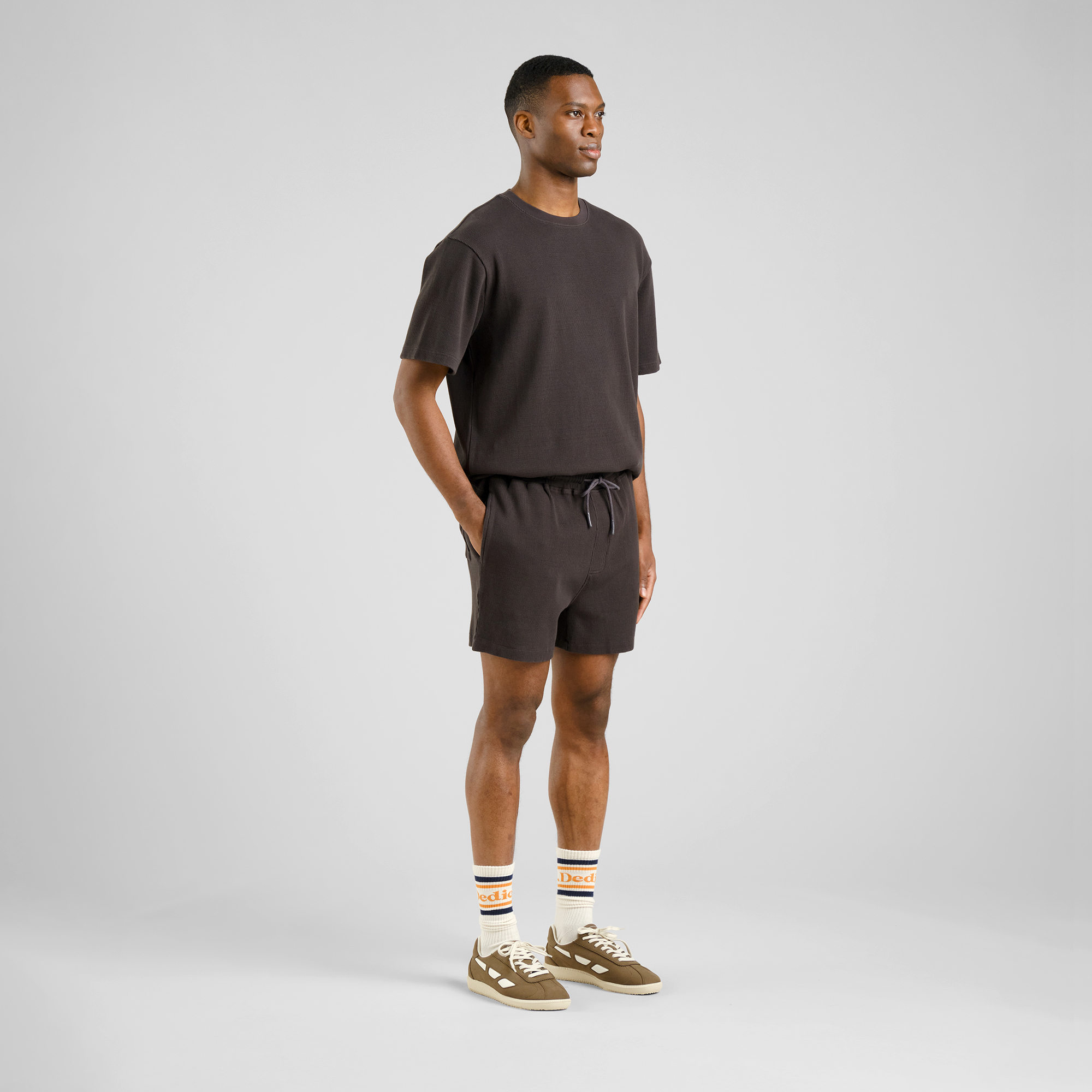 Shorts Essingen Waffle Phantom Black - coton biologique - Dedicated 03