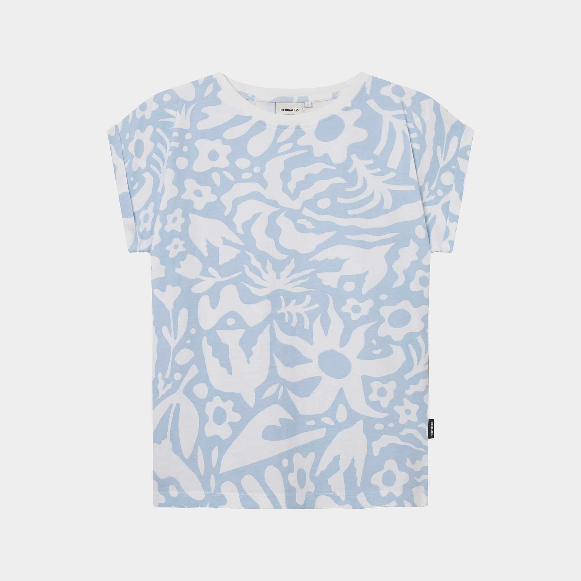 T-shirt Visby Wonky Beach Skyway Blue - coton biologique - Dedicated 02