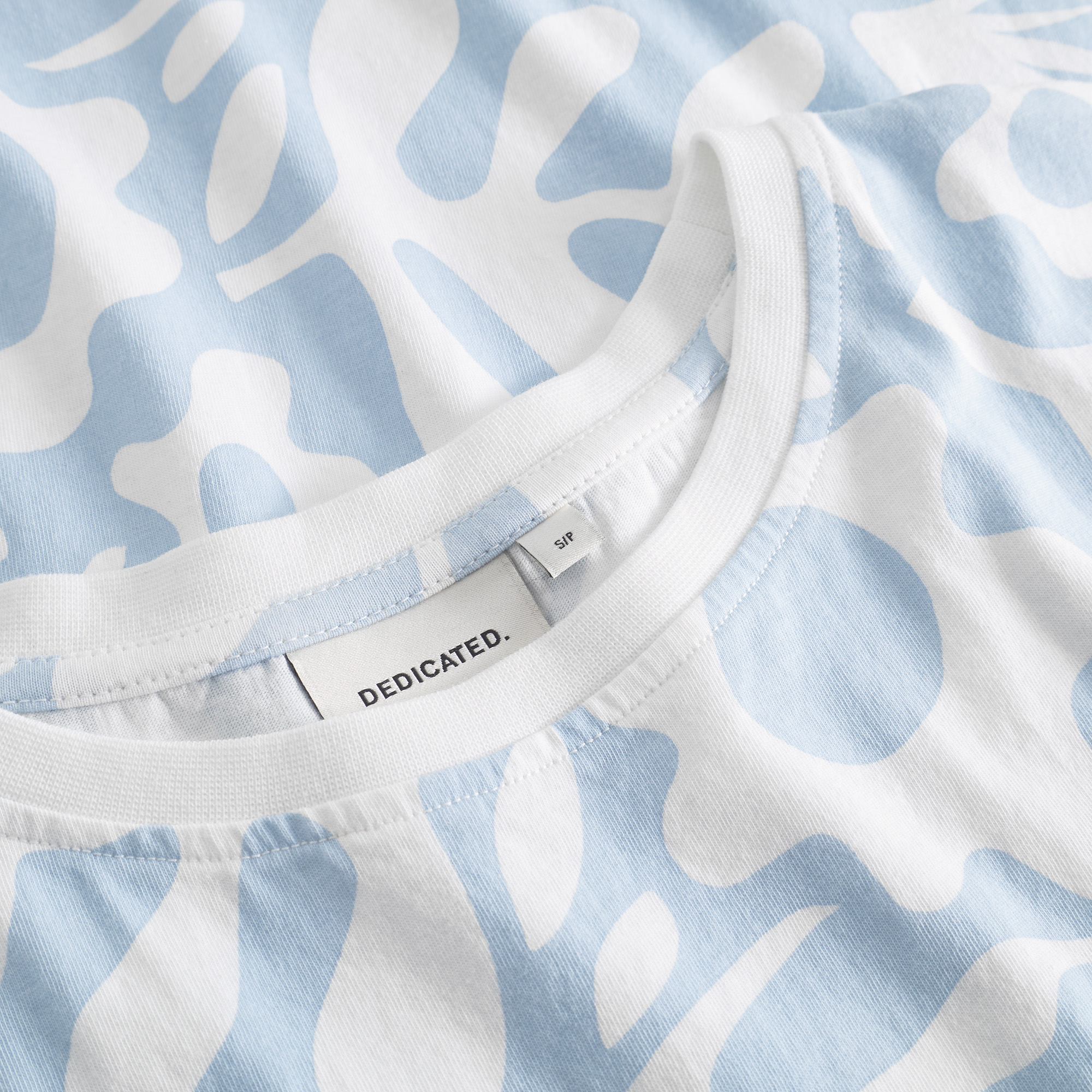 T-shirt Visby Wonky Beach Skyway Blue - coton biologique - Dedicated 03