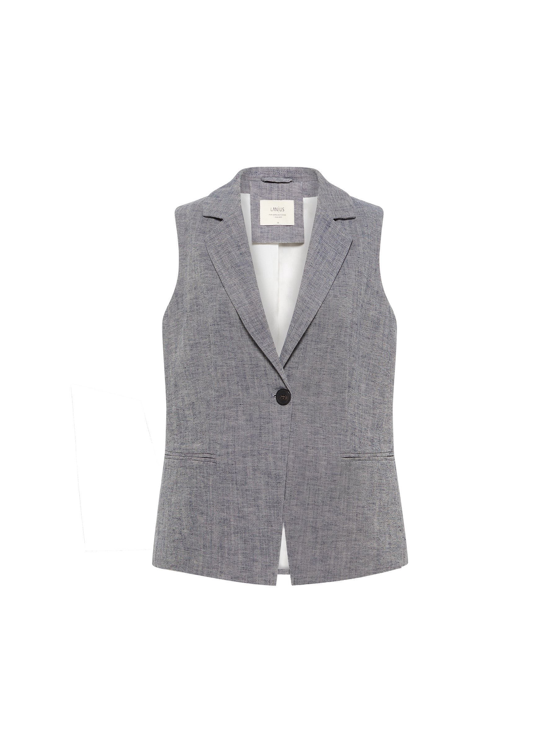 Blazer-Zuri-dark-blue-melange-coton-biologique-lin-Lanius06