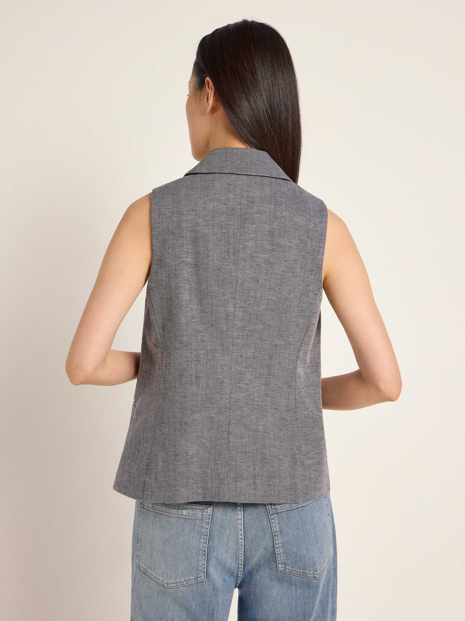 Blazer-Zuri-dark-blue-melange-coton-biologique-lin-Lanius05