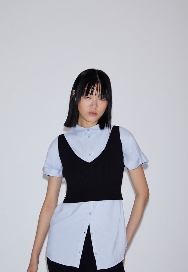 Crop Top Telmaa - black - coton bio - polyamide recyclée - Armed Angels 05