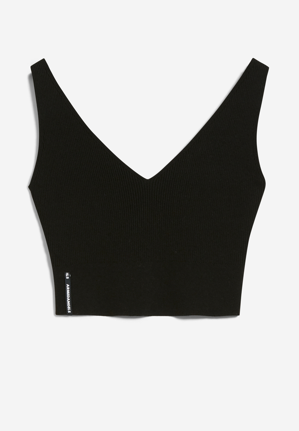 Crop Top Telmaa - black - coton bio - polyamide recyclée - Armed Angels 06