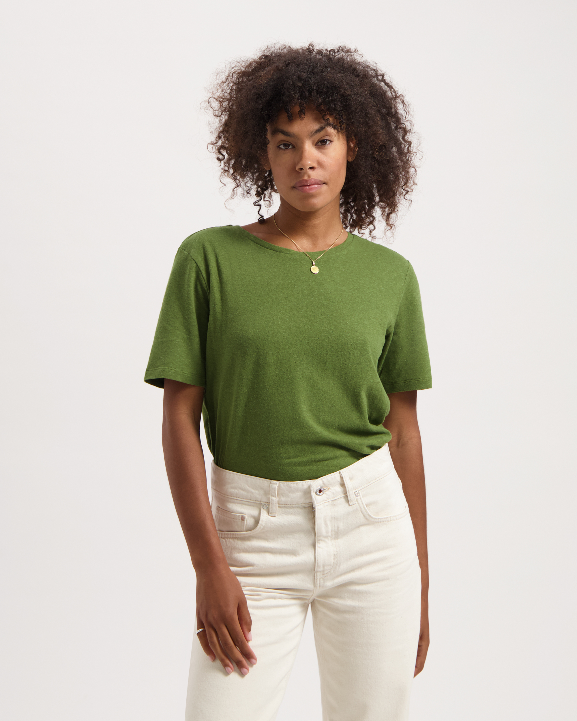T-shirt-Olivia-Pine-Green-coton-biologique-chanvre-Kuyichi01