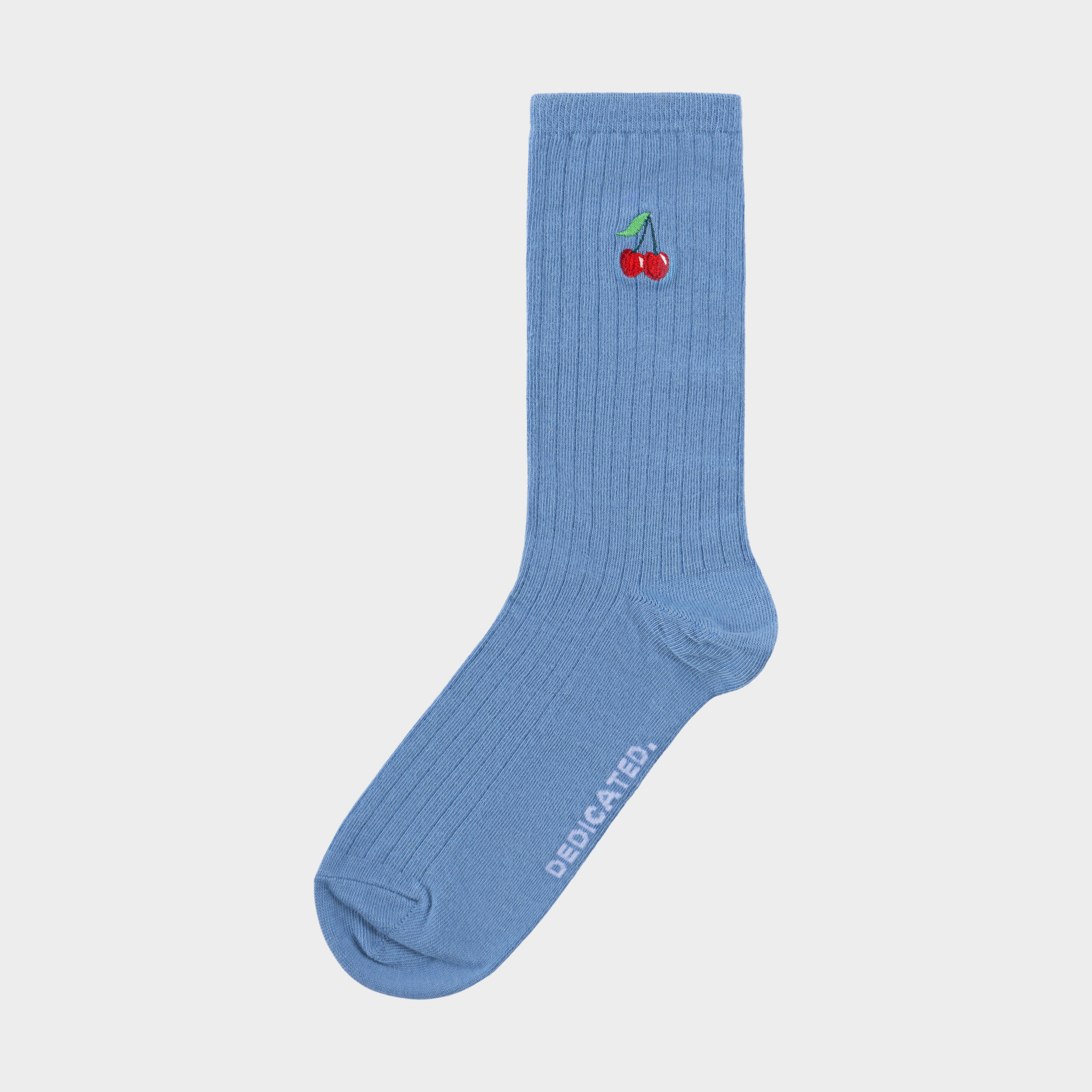 Chaussettes-Knivsta-Cherries-Forever-blue-coton-biologique-Dedicated01