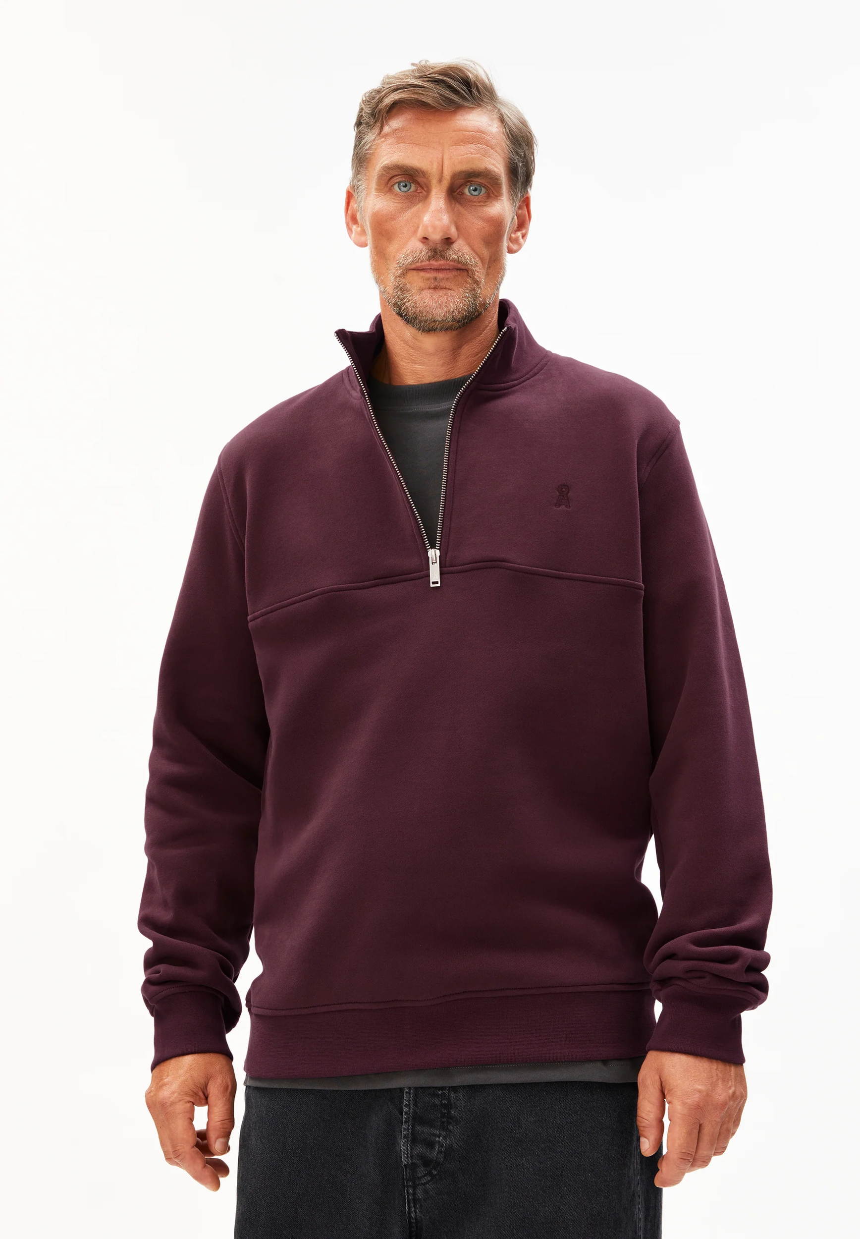 Sweat-Waarlo-dark-cranberry-coton-biologique-Armed-angels01
