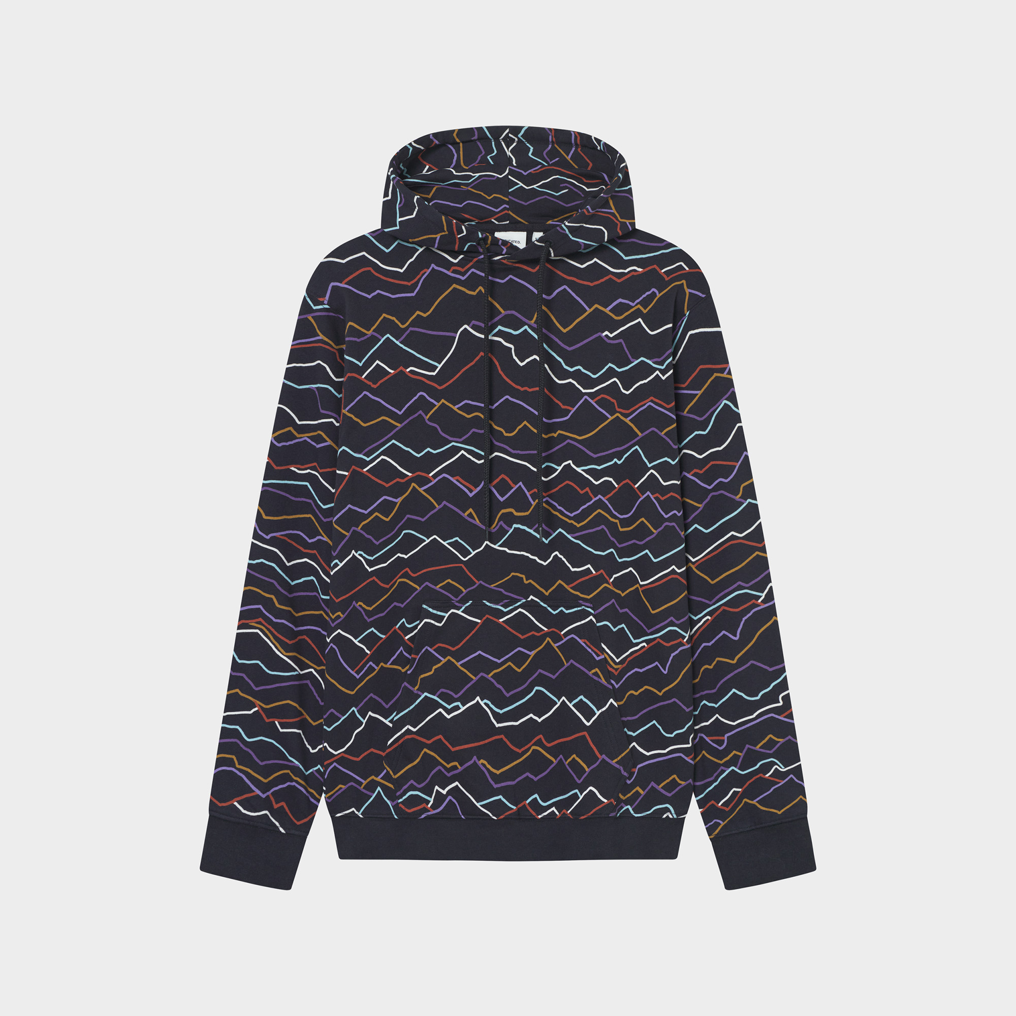 Hoodie-Falun-Line-Mountains-black-coton-biologique-Dedicated05