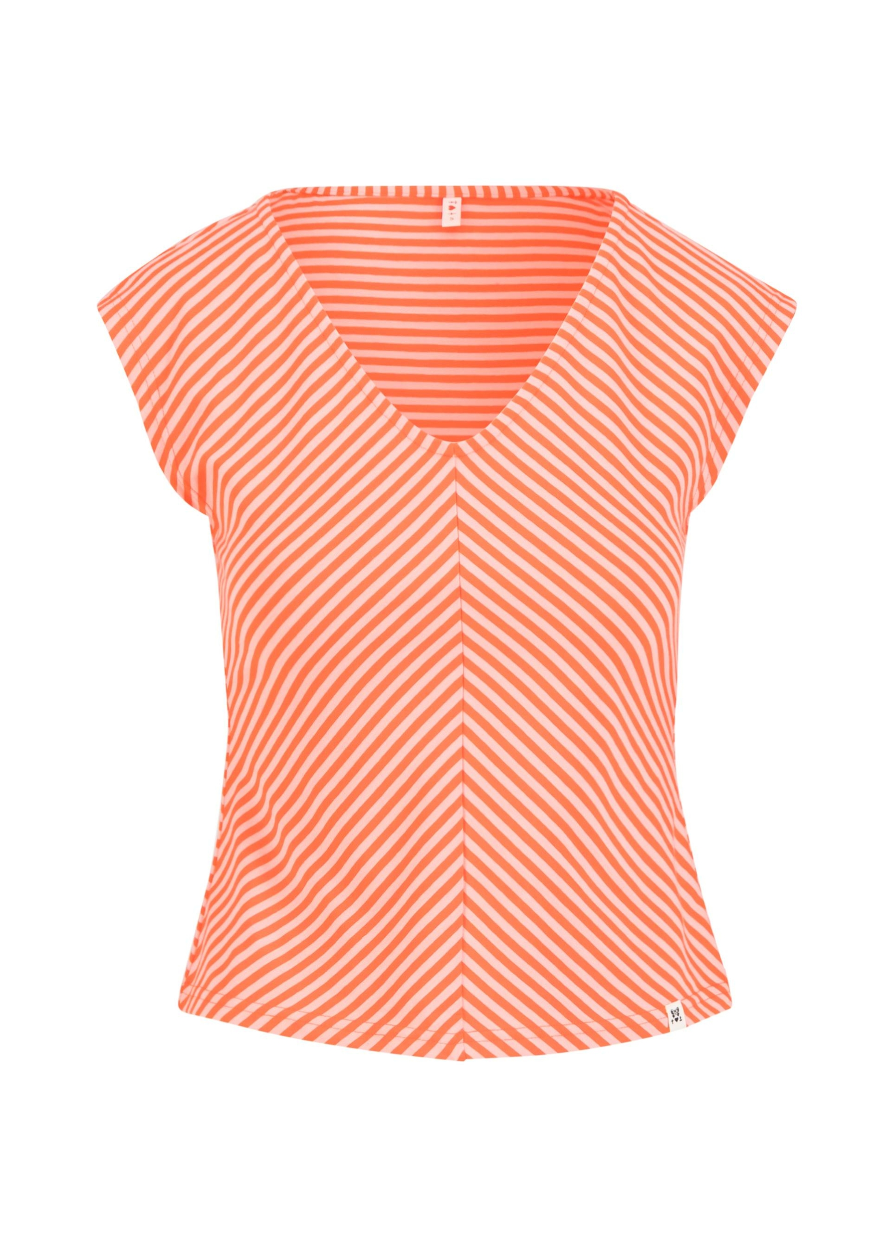 T-shirt-vintage-v-neck-red-viva-el-sol-stripe-coton-biologique-Blutsgeschwister06