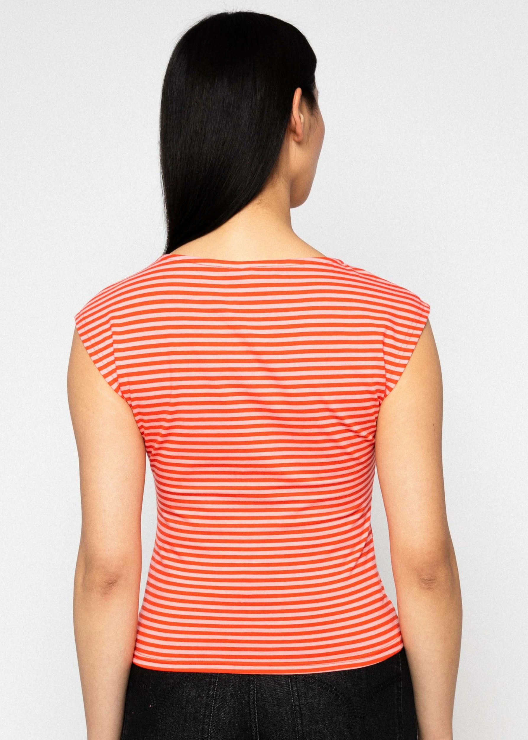 T-shirt-vintage-v-neck-red-viva-el-sol-stripe-coton-biologique-Blutsgeschwister03