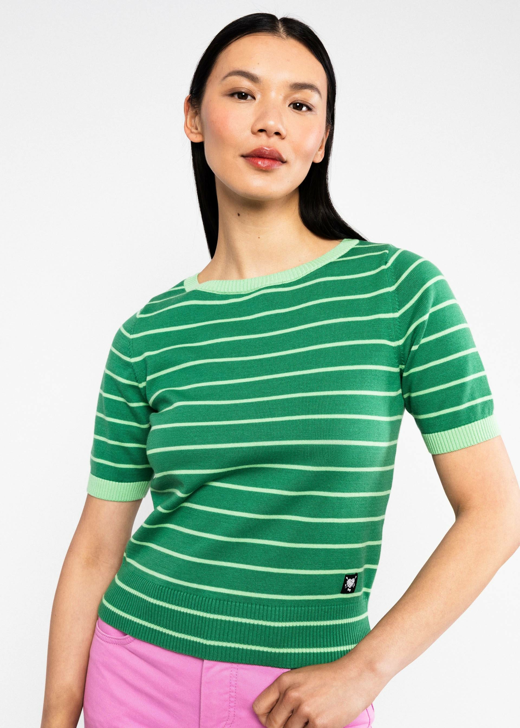 Pull-pretty-preppy-green-picnic-parade-stripe-coton-biologique-Blutsgeschwister04
