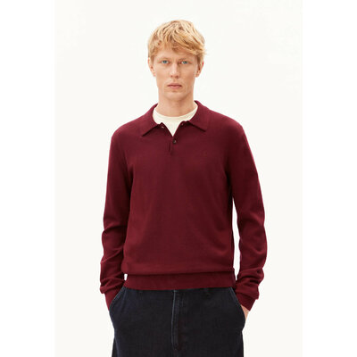 Pull-polo-Boris-velvet-red-coton-biologique-Armed-Angels01