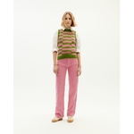 Pull Tipsy - vert et rose - laine - Thinking Mu 05