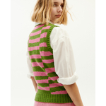 Pull Tipsy - vert et rose - laine - Thinking Mu 04