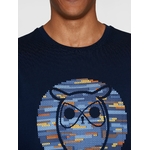 T-shirt Hibou cross stitch - bleu marine - coton biologique - Knowledge Cotton Apparel 04