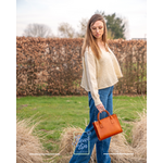 Sac Jackie Midi - Cognac Classic Leather - O My Bag