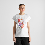 T-shirt Visby Fantasy Flower Bouquet White - coton biologique - Dedicated 01