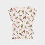 T-shirt Visby Autumn Birds Off White - coton biologique - Dedicated 02