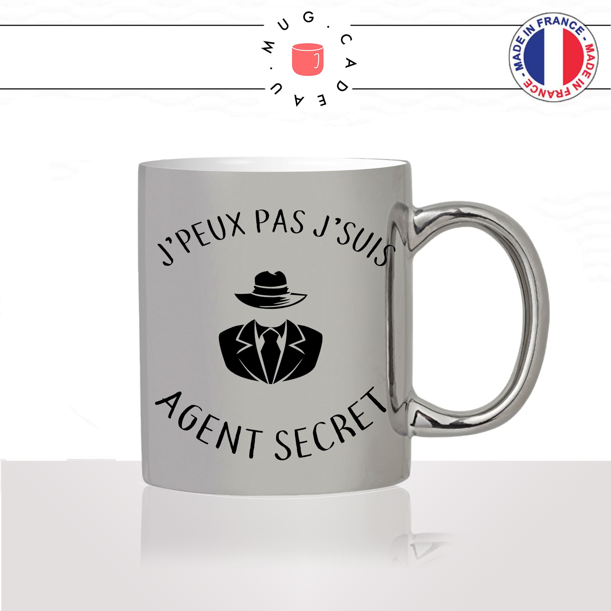 mug-tasse-argent-argenté-silver-jpeux-pas-jsuis-agent-secret-metier-oss117-james-bond-humour-stylé-idée-cadeau-fun-cool-café-thé2