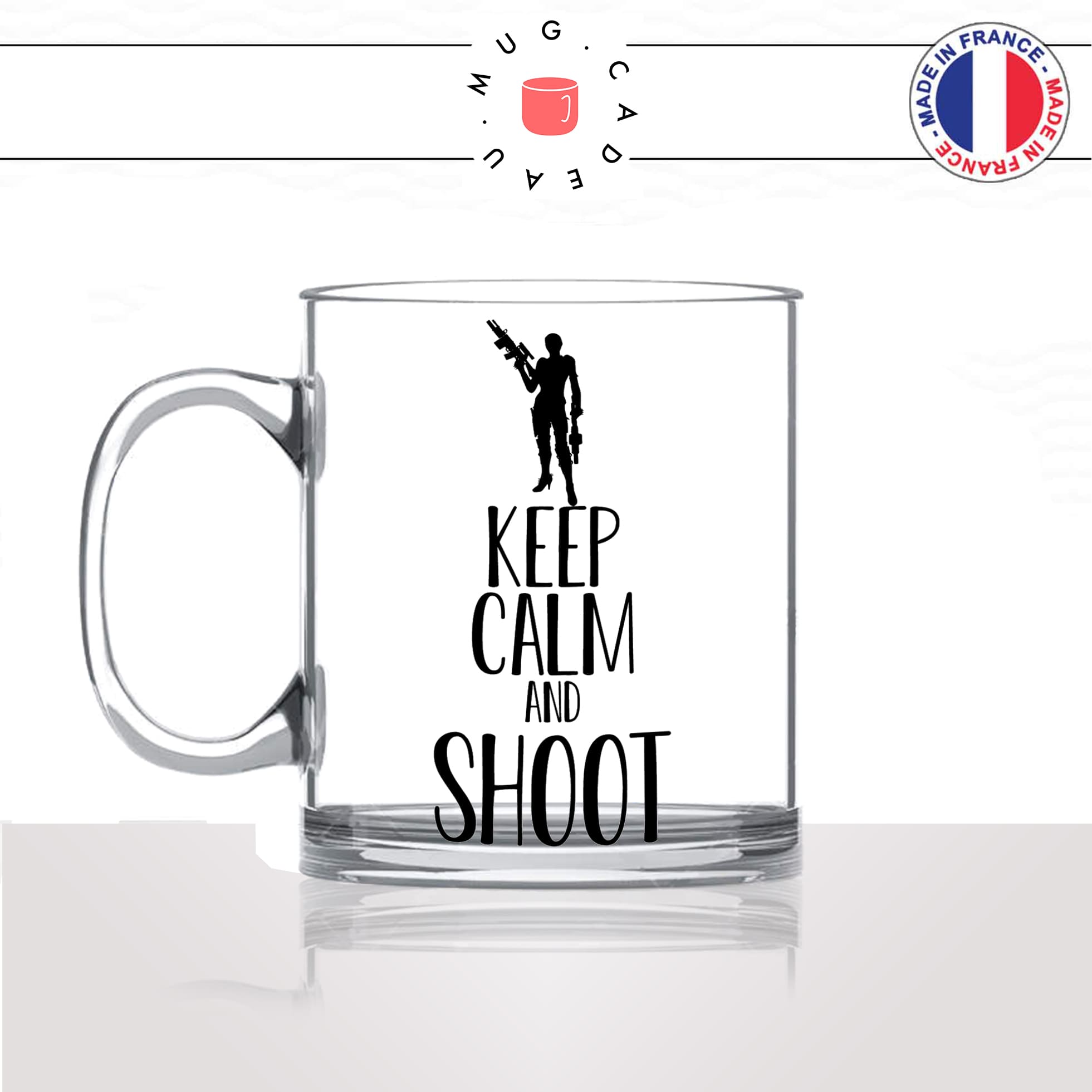 mug-tasse-en-verre-transparent-glass-keep-calm-and-shoot-tir-arme-fusil-beretta-pompe-femme-stylé-humour-idée-cadeau-fun-cool-café-thé