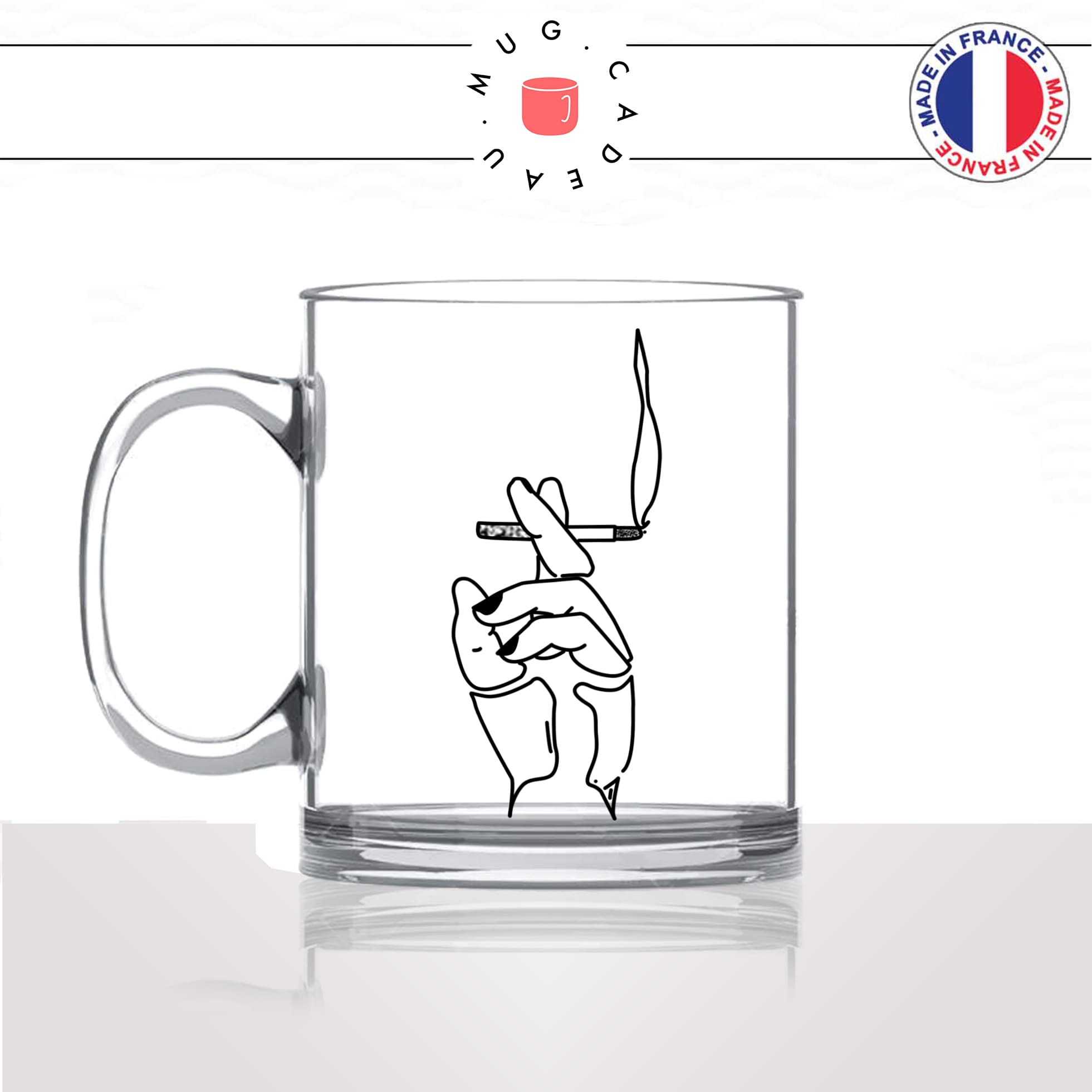 mug-tasse-en-verre-transparent-glass-fumeuse-fumeur-cigarette-clope-fumée-fumer-fume-dessin-stylé-idée-cadeau-fun-cool-café-thé