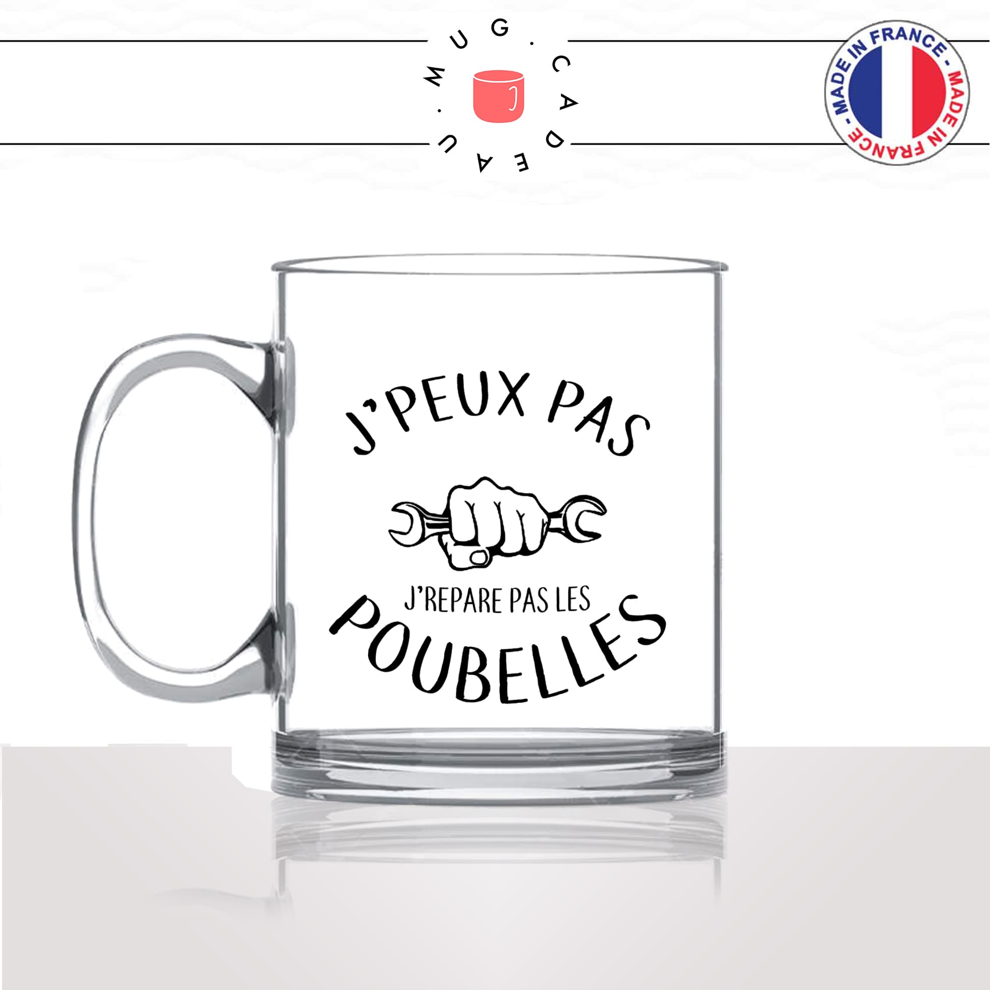 mug-tasse-en-verre-transparent-glass-jpeux-pas-je-répare-pas-les-poubelles-garagiste-mécanicien-voiture-homme-métier-fun-cool-café-thé-idée-cadeau