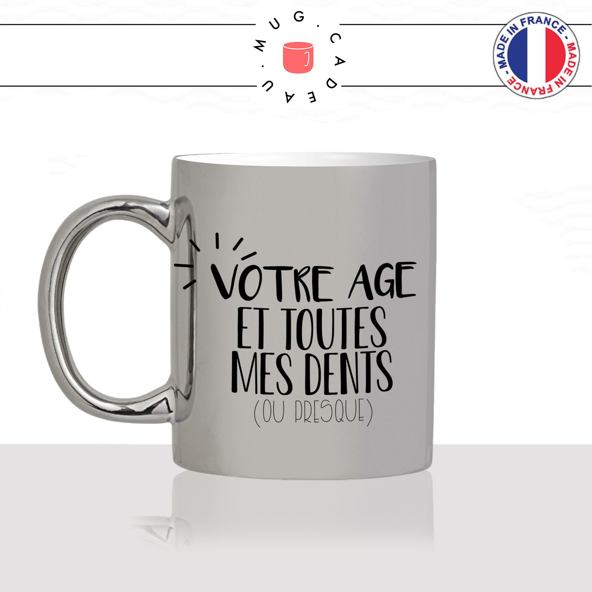 mug-tasse-argent-argenté-silver-anniversaire-20-ans-et-toutes-mes-dents-70-ans-age-personnalisable-unique-idée-cadeau-fun-cool-café-thé