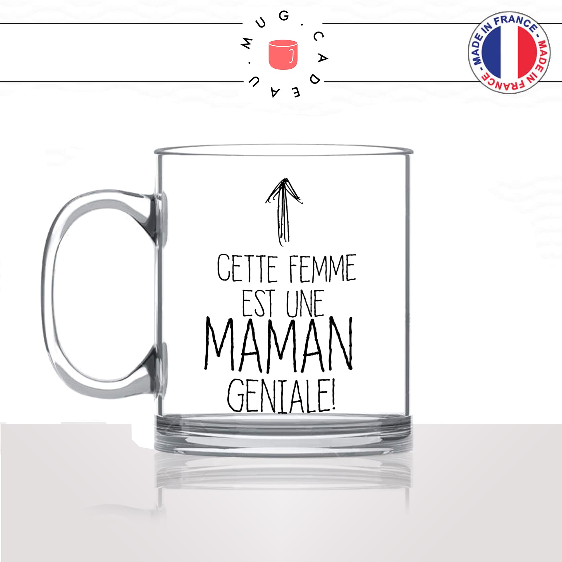 mug-tasse-en-verre-transparent-glass-cette-femme-est-une-maman - géniale-fete-des-mères-famille-amour-idée-cadeau-fun-cool-café-thé