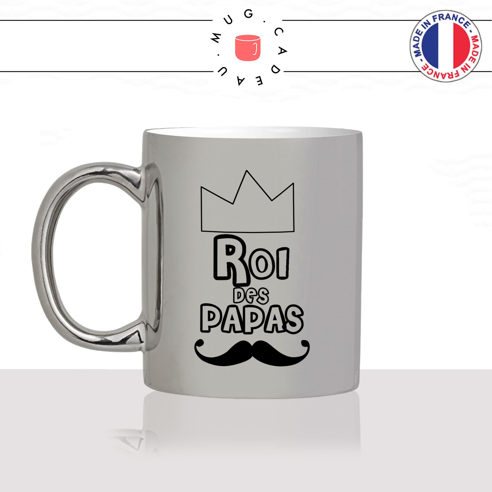 mug-tasse-argent-argenté-silver-fete-des-pères-le-roi-des-papa-moustache-couronne-homme-mignon-idée-cadeau-fun-cool-café-thé