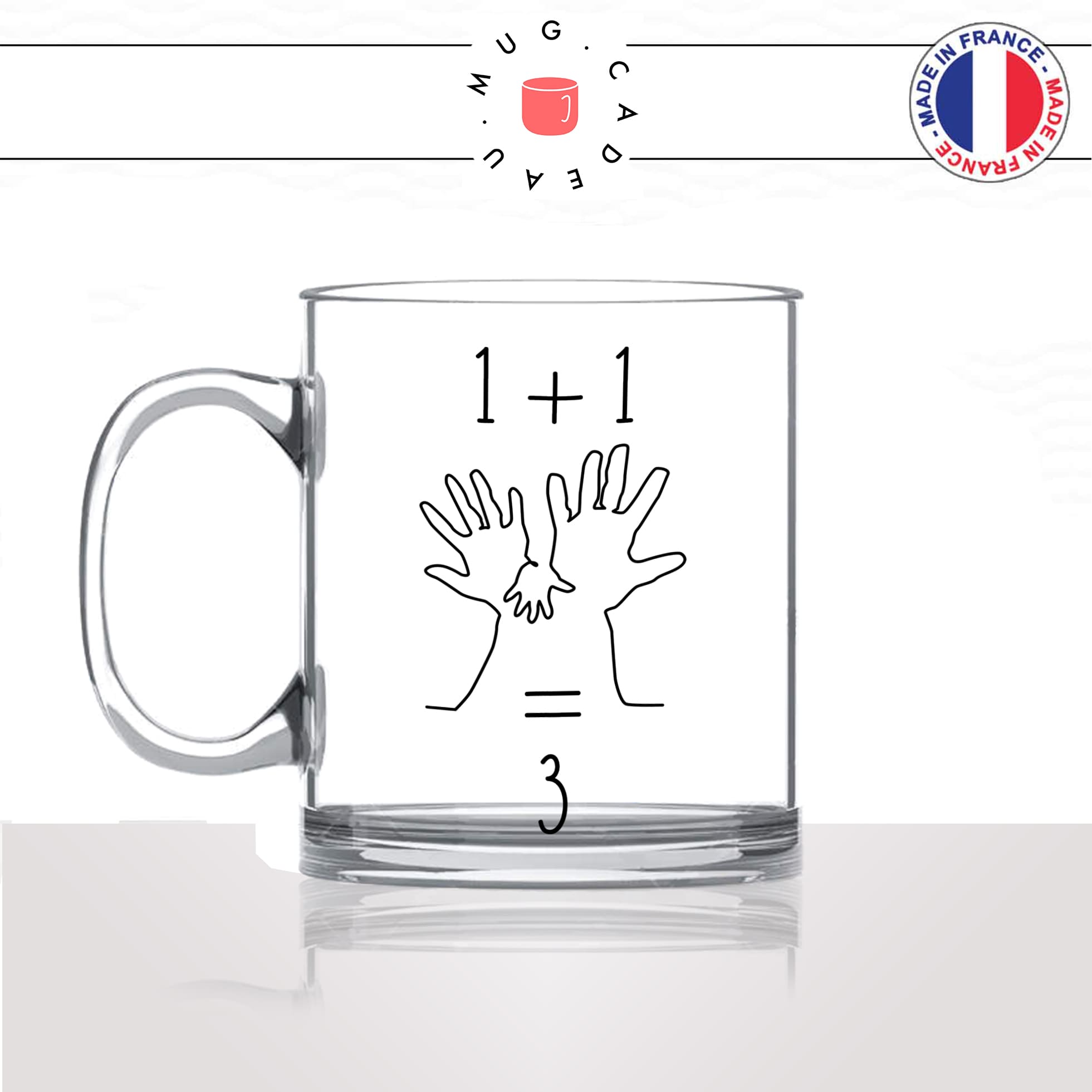 mug-tasse-en-verre-transparent-glass-naissance-nouveau-né-bébé-1+1-3-mains-futur-maman-mère-accouchement-idée-cadeau-fun-cool-café-thé
