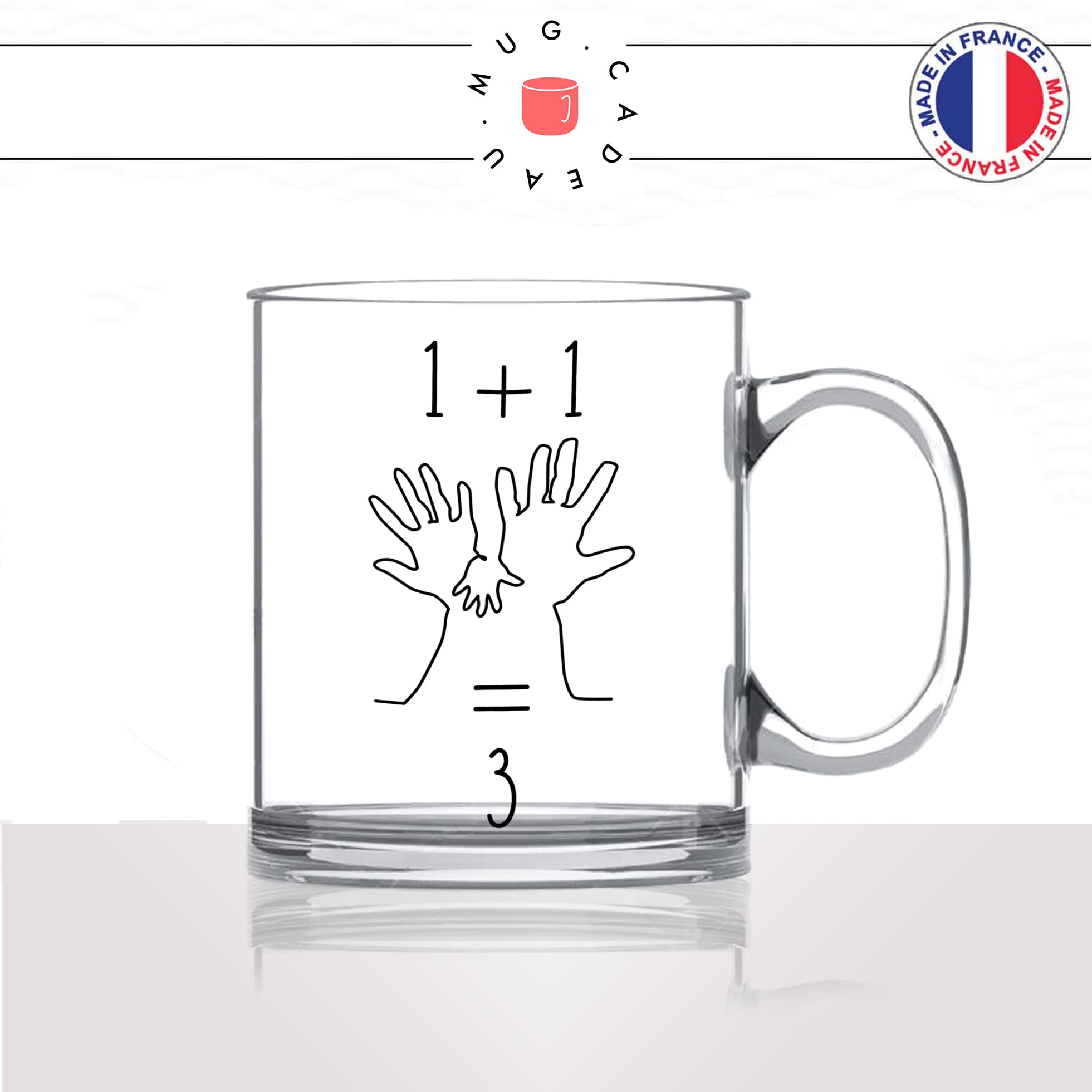 mug-tasse-en-verre-transparent-glass-naissance-nouveau-né-bébé-1+1-3-mains-futur-maman-mère-accouchement-idée-cadeau-fun-cool-café-thé2