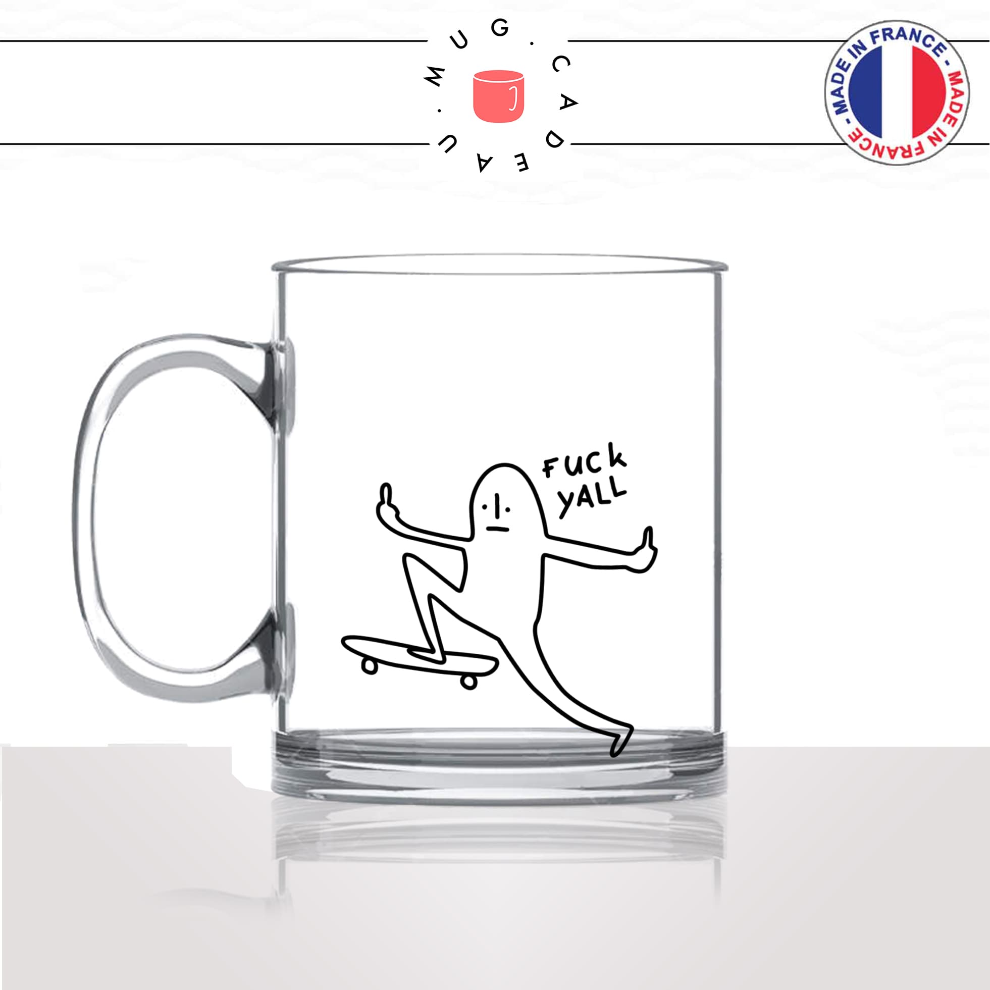 mug-tasse-en-verre-transparent-glass-fuck-yall-skate-skateur-gourmand-manger-sport-humour-stylé-idée-cadeau-fun-cool-café-thé-original