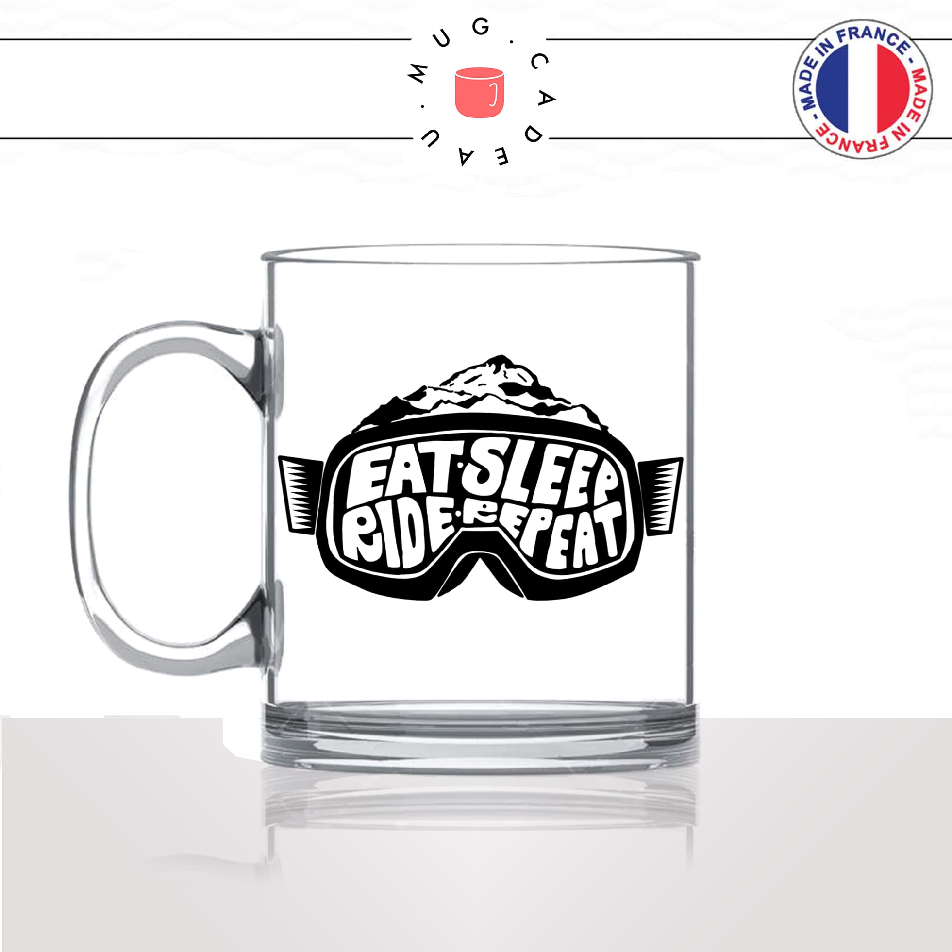 mug-tasse-en-verre-transparent-glass-ski-skieur-lunettes-masque-eat-sleep-ride-repeat-montagne-alpes-idée-cadeau-fun-cool-café-thé-original