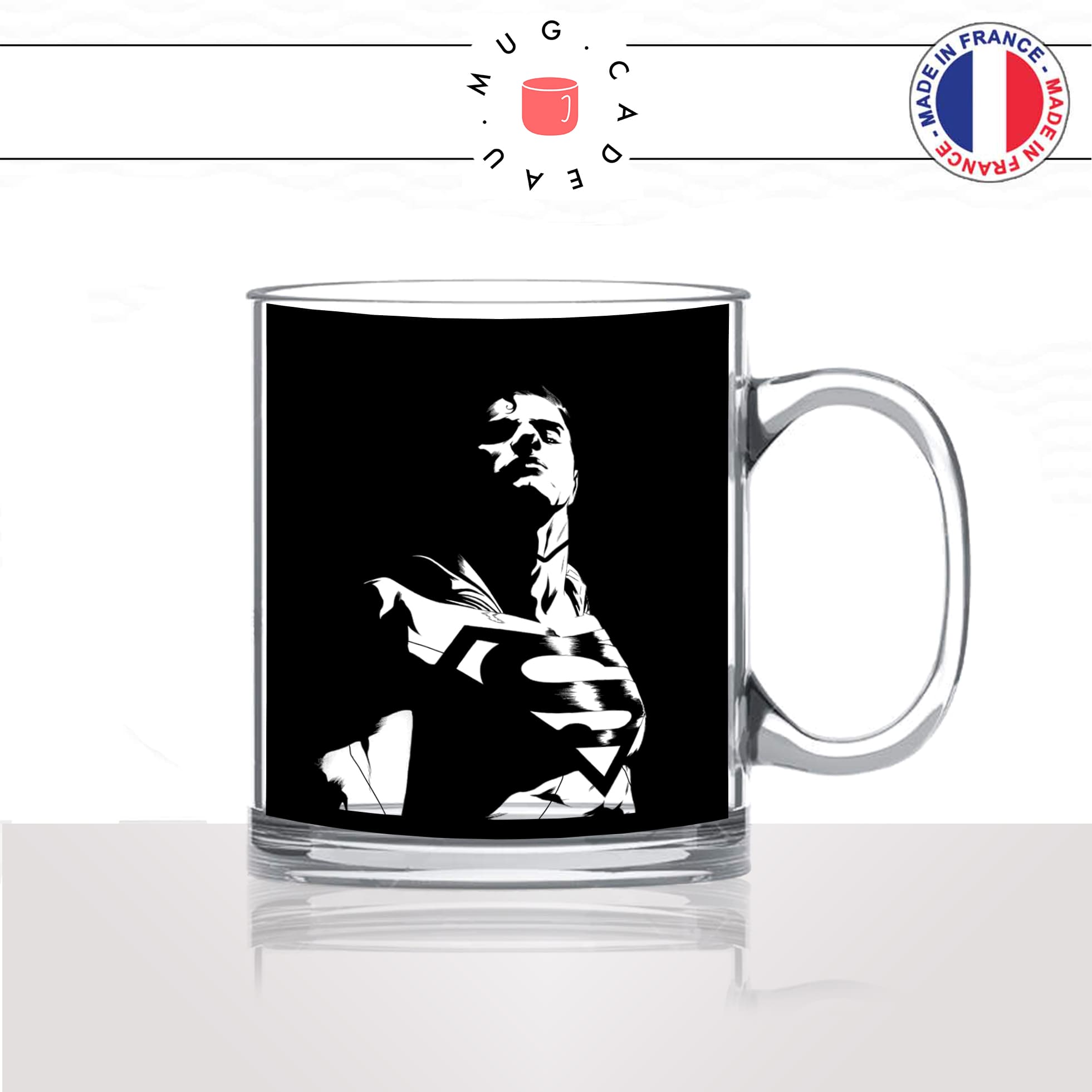 mug-tasse-en-verre-transparent-glass-super-man-homme-image-noir-blanc-super-héro-dessin-stylé-idée-cadeau-fun-cool-café-thé-original2