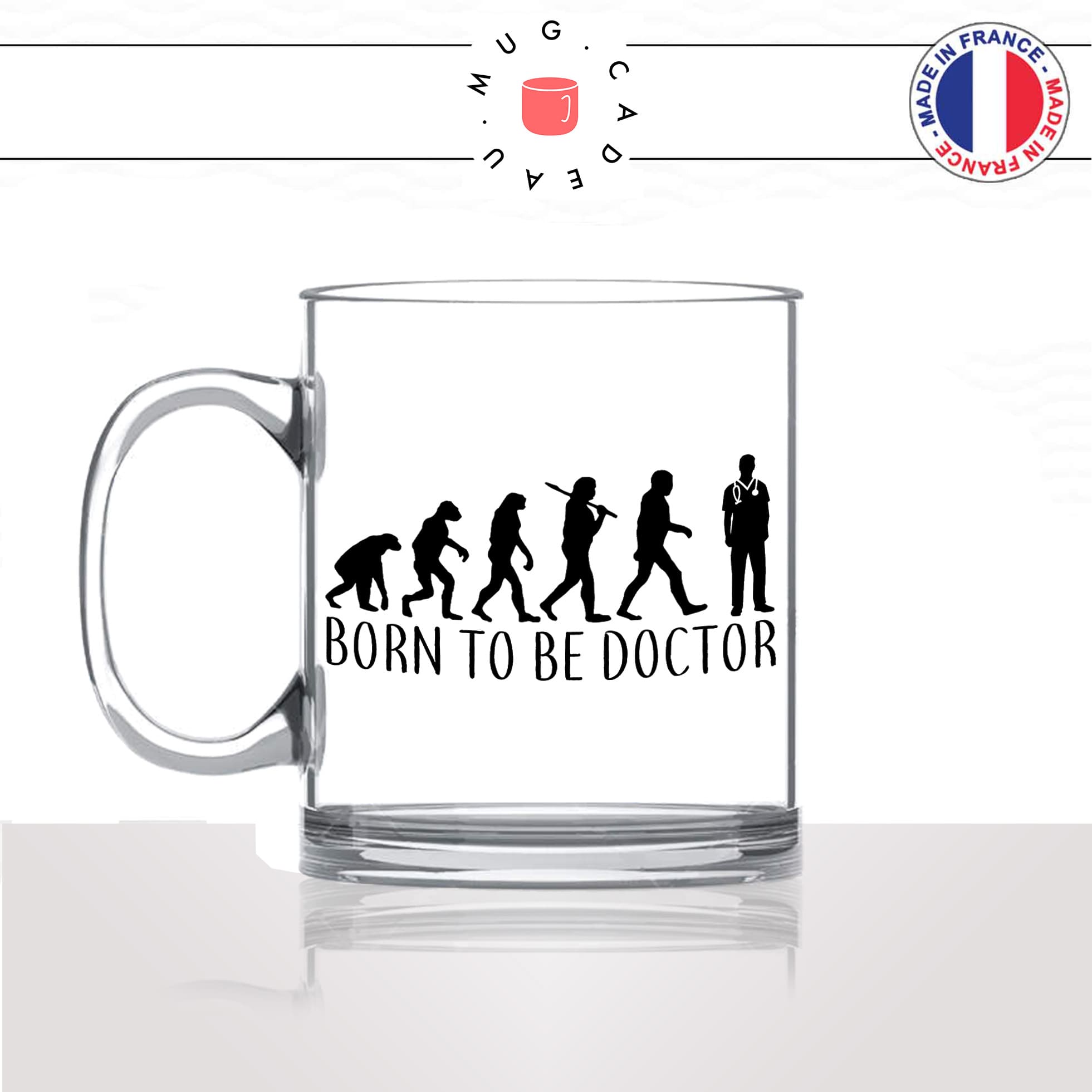 mug-tasse-en-verre-transparent-glass-born-to-be-doctor-docteur-evolution-humaine-homme-femme-humour-fun-cool-idée-cadeau-original