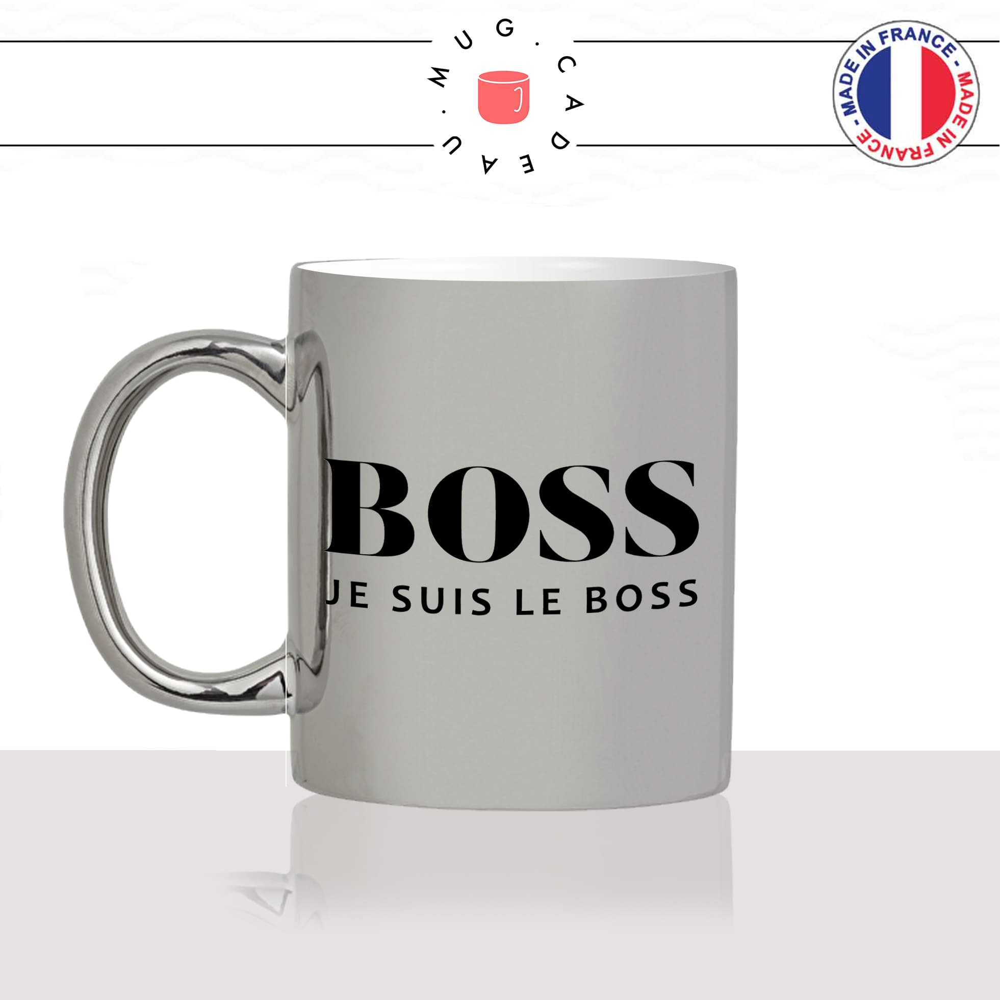 mug-tasse-argenté-argent-gris-silver-boss-je-suis-le-boss-homme-femme-parodie-marque-patron-collegue-humour-fun-cool-idée-cadeau-original