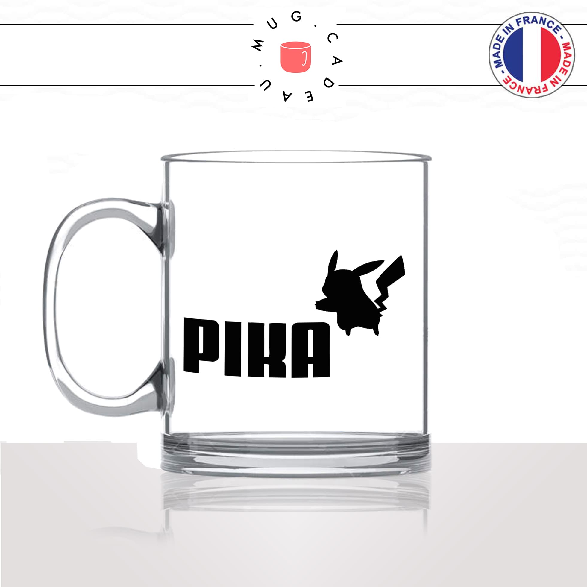 mug-tasse-en-verre-transparent-glass-pika-puma-marque-animal-homme-femme-parodie-humour-fun-cool-idée-cadeau-original-personnalisé