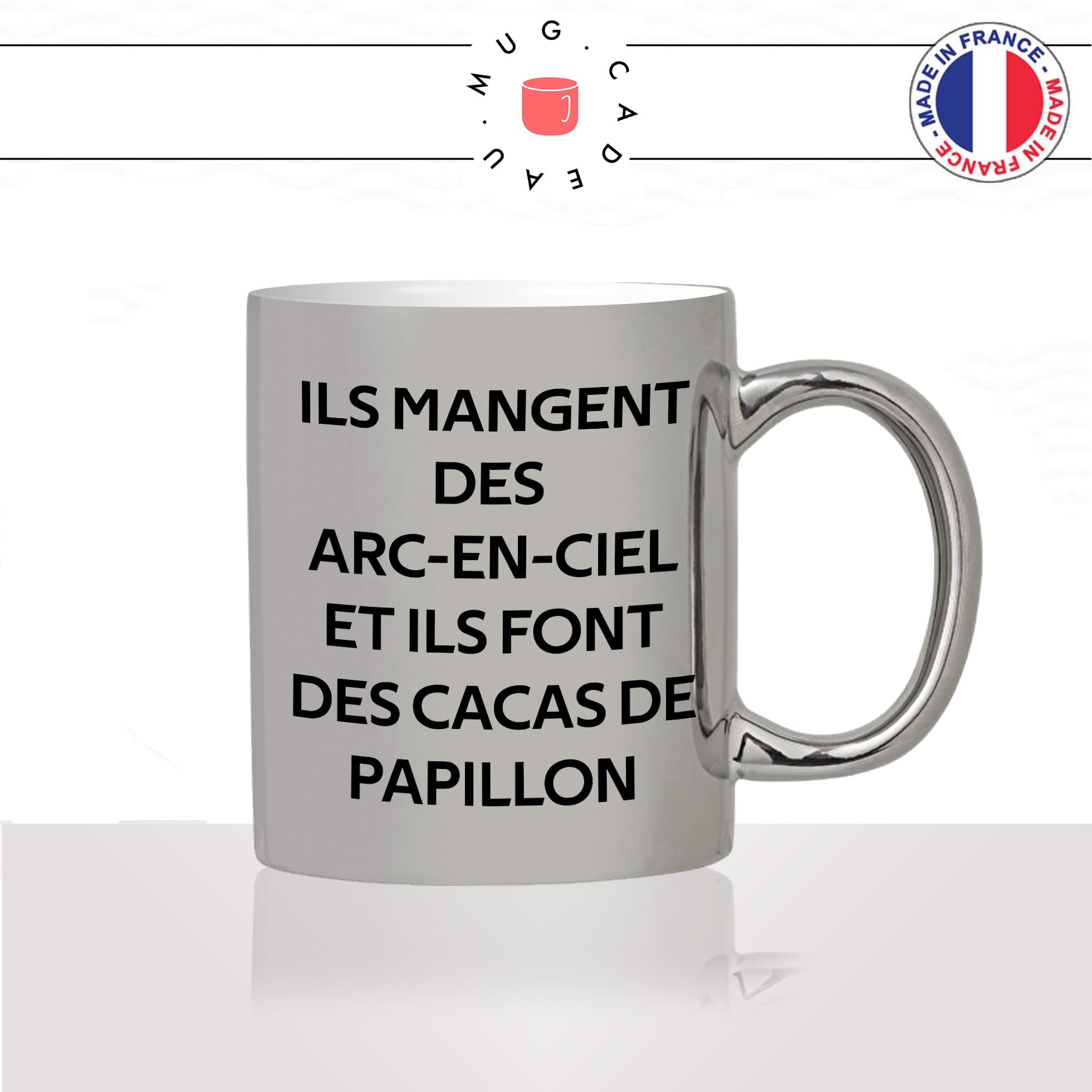 mug-tasse-argenté-argent-gris-silver-dans-mon-monde-a-moi-poney-arc-en-ciel-cacas-de-papillons-dessin-animé-humour-fun-idée-cadeau2