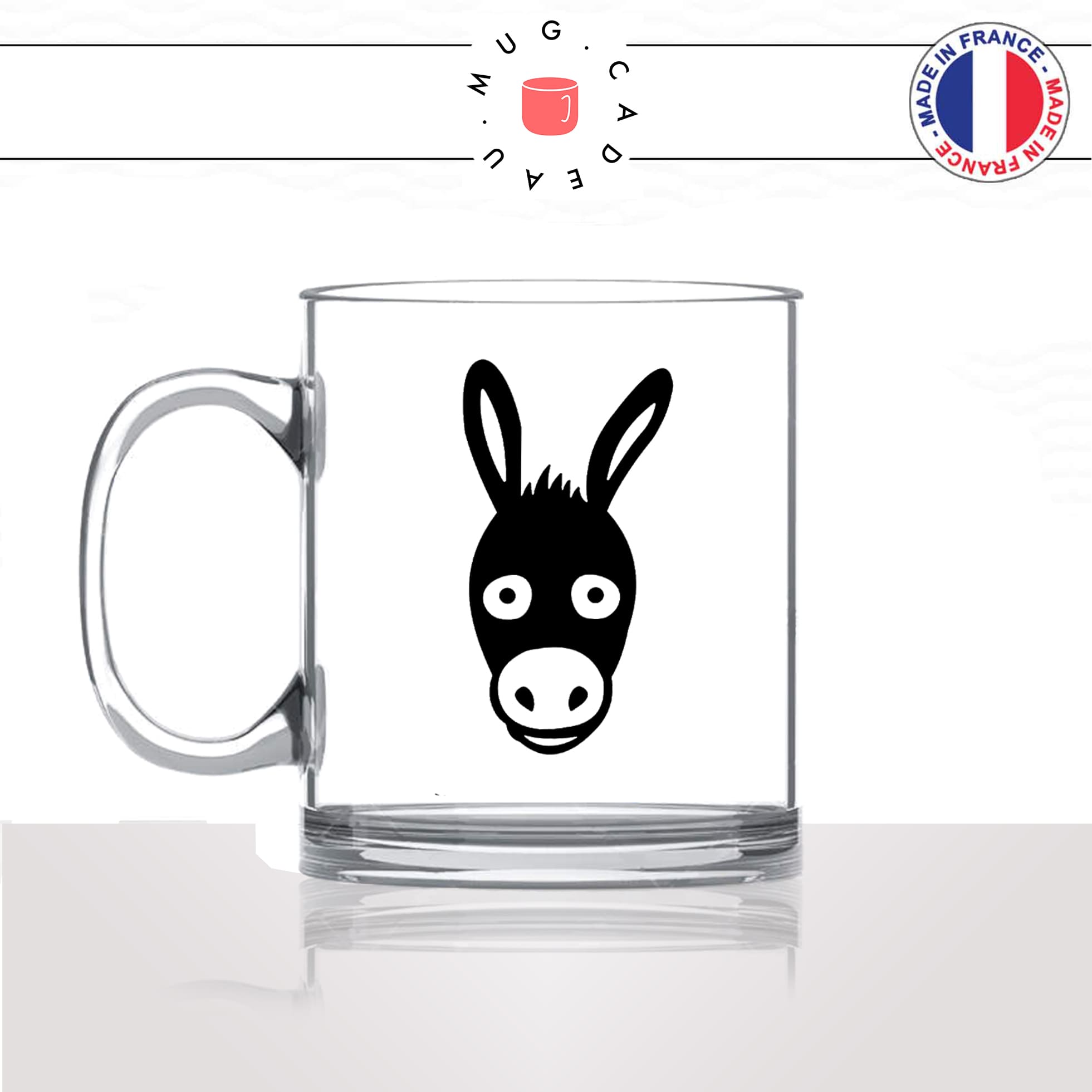 mug-tasse-en-verre-transparent-glass-dessin-tete-de-mule-cheval-ane-expression-animaux-humour-fun-idée-cadeau-originale-cool
