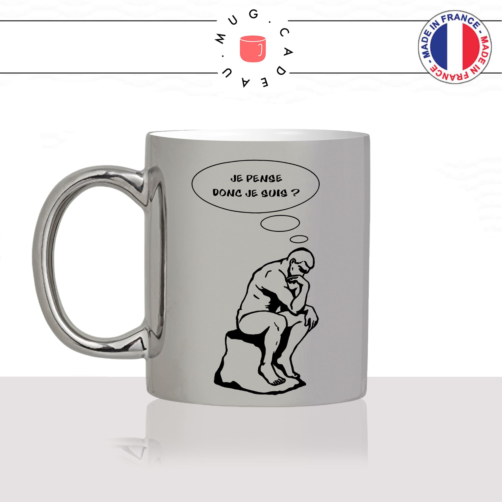 mug-tasse-argenté-argent-gris-silver-le-penseur-de-rodin-je-pense-donc-je-suis-parodie-art-humour-fun-idée-cadeau-originale-cool